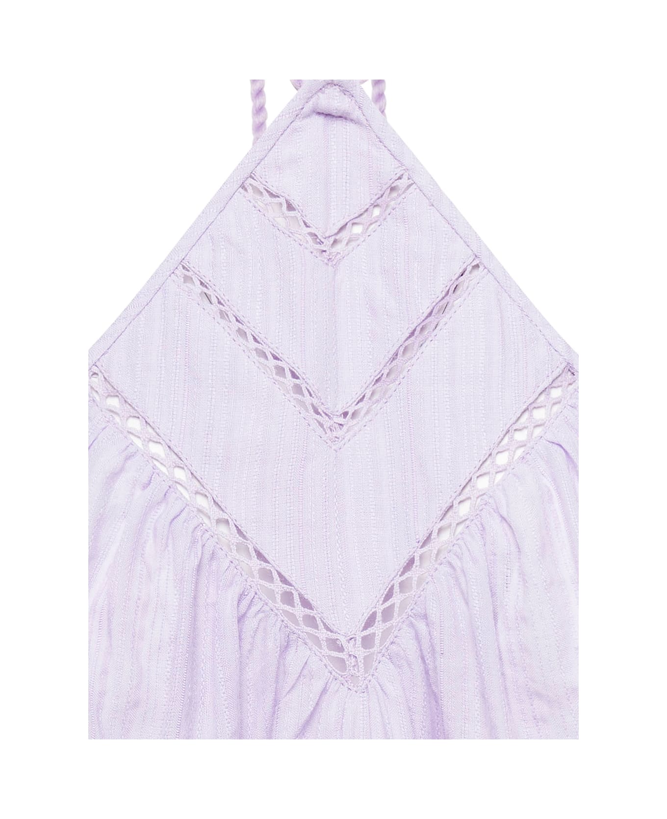 Marant Étoile Lilac Halterneck Flared Top In Cotton Blend Woman - Violet
