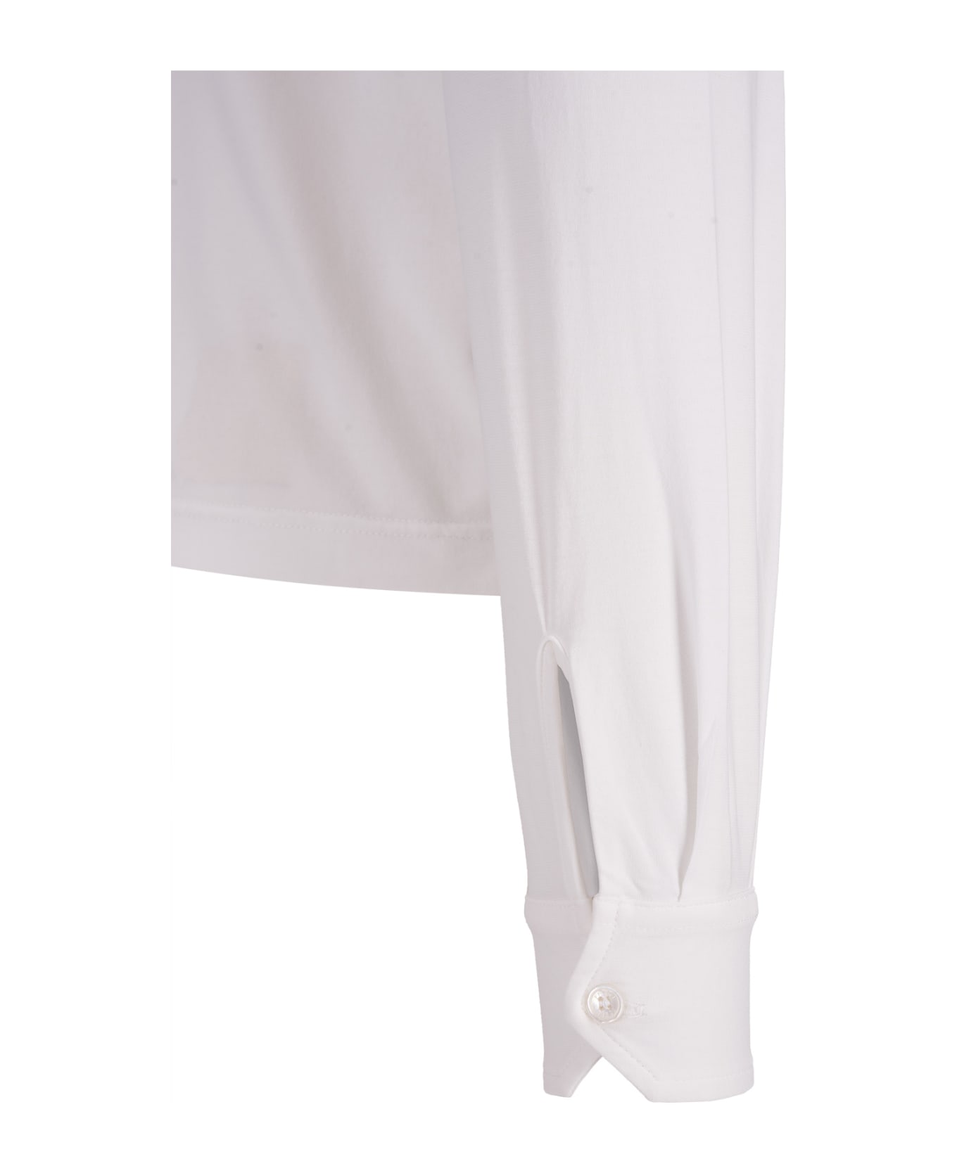 Fedeli White Long Sleeve Polo Shirt - White