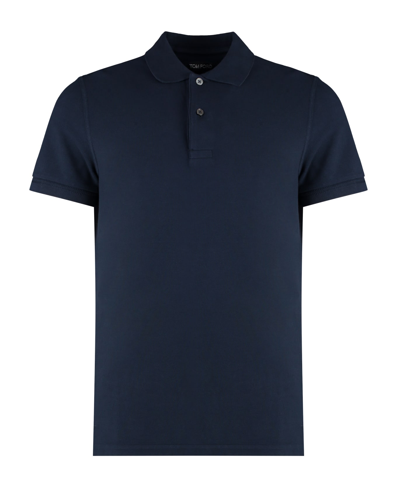 Tom Ford Short Sleeve Cotton Polo Shirt - blue