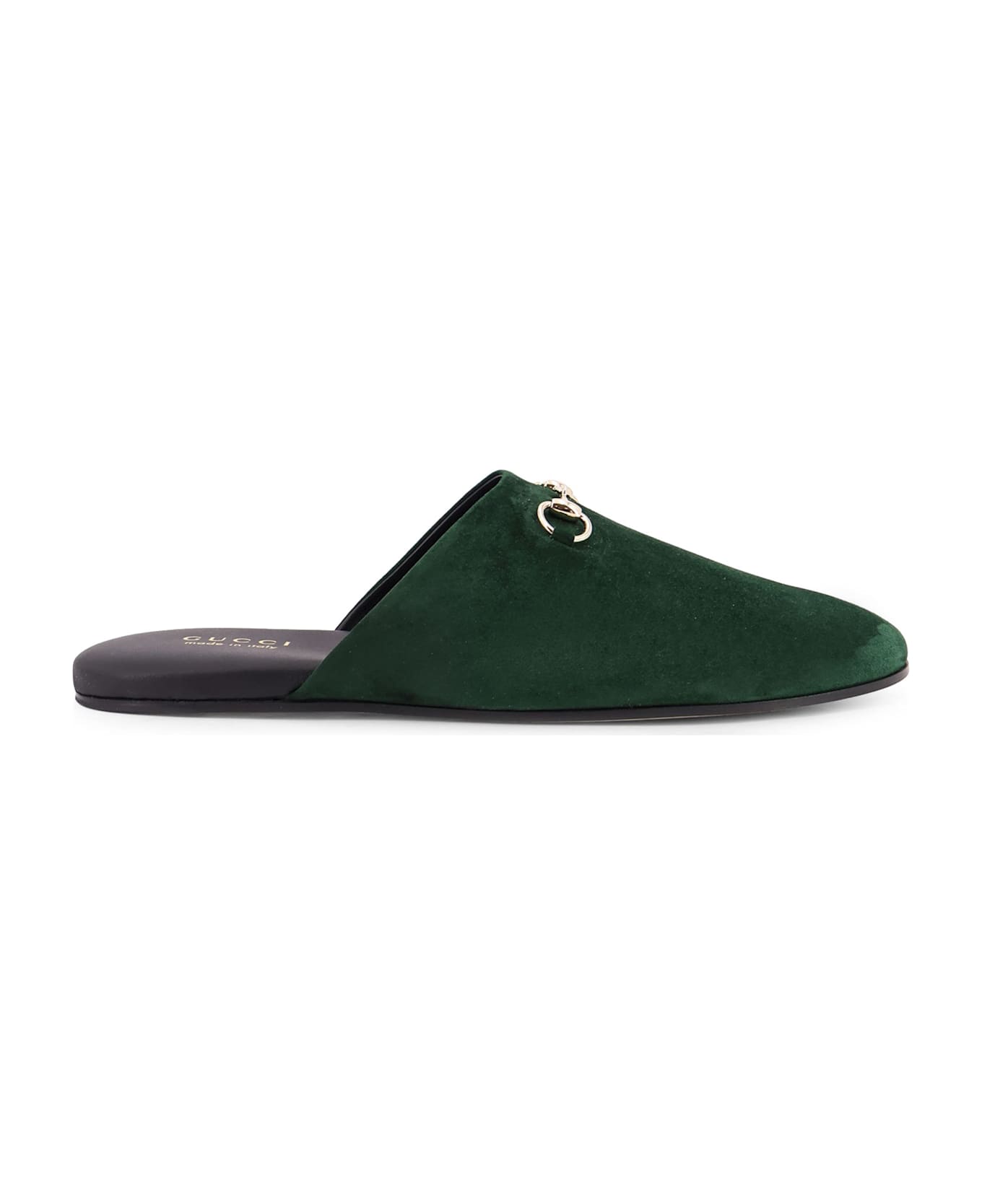 Gucci Suede Sabot With Horsebit - Green