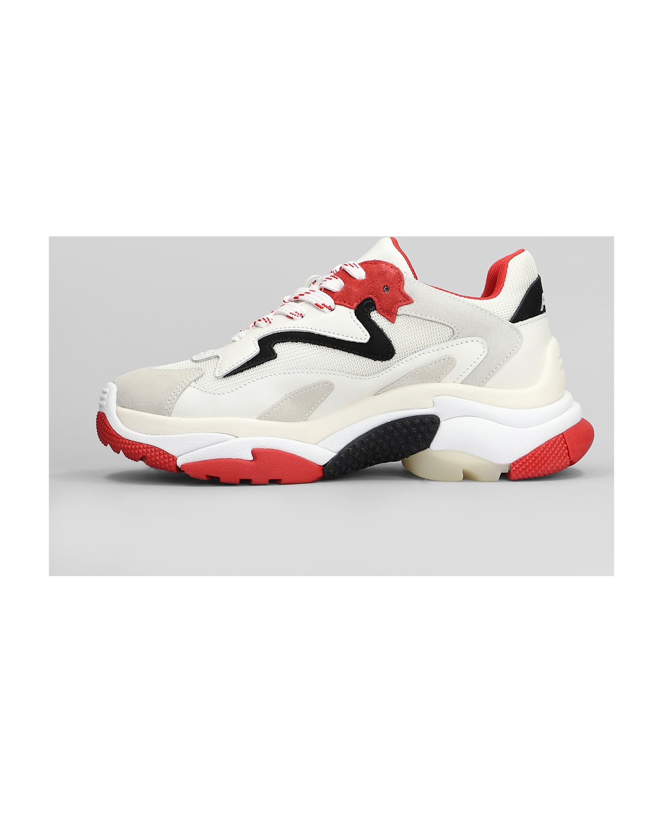 Ash Addict Sneakers In White Leather And Fabric - white