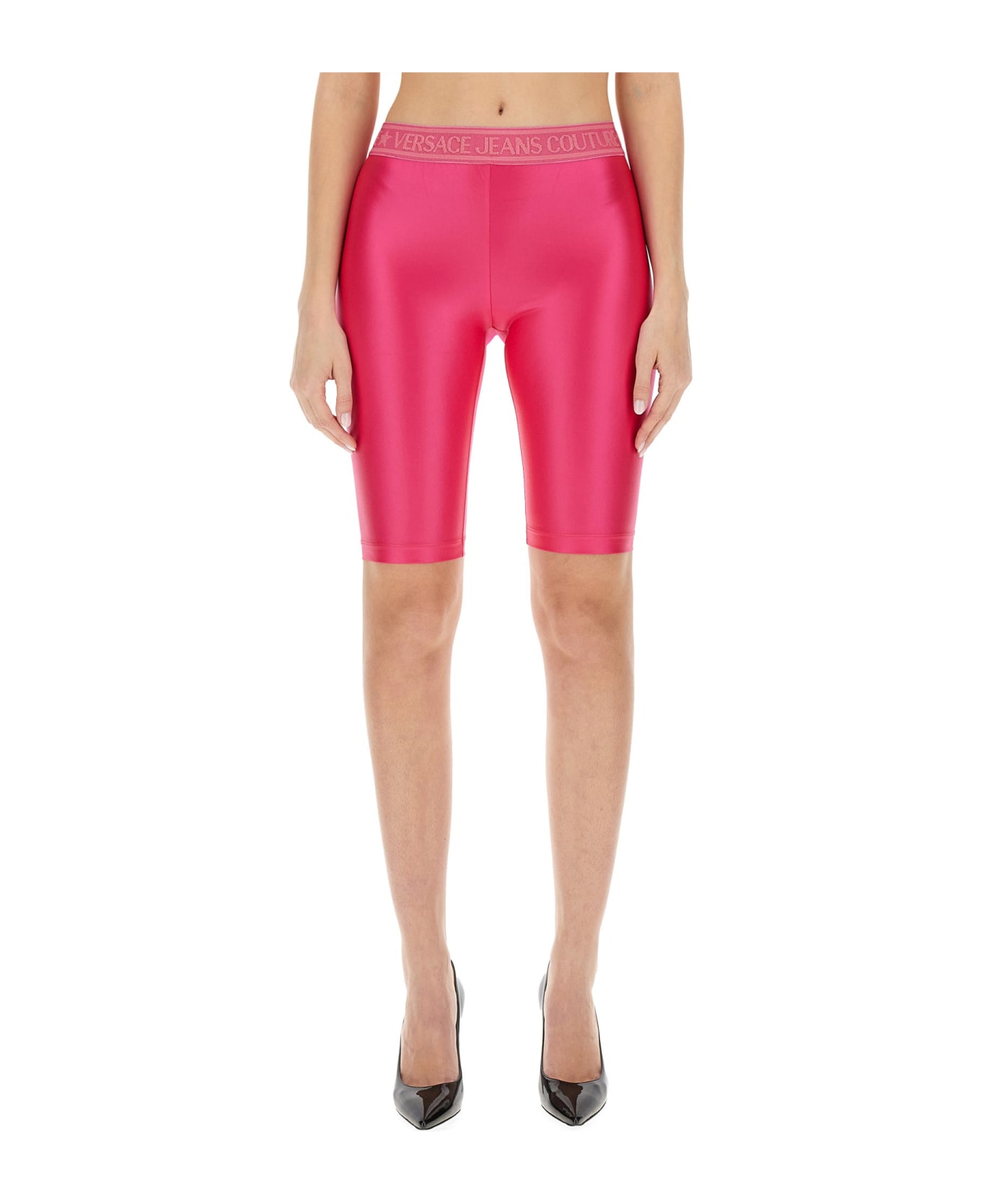 Versace Jeans Couture Logo Cycling Shorts - FUCSIA