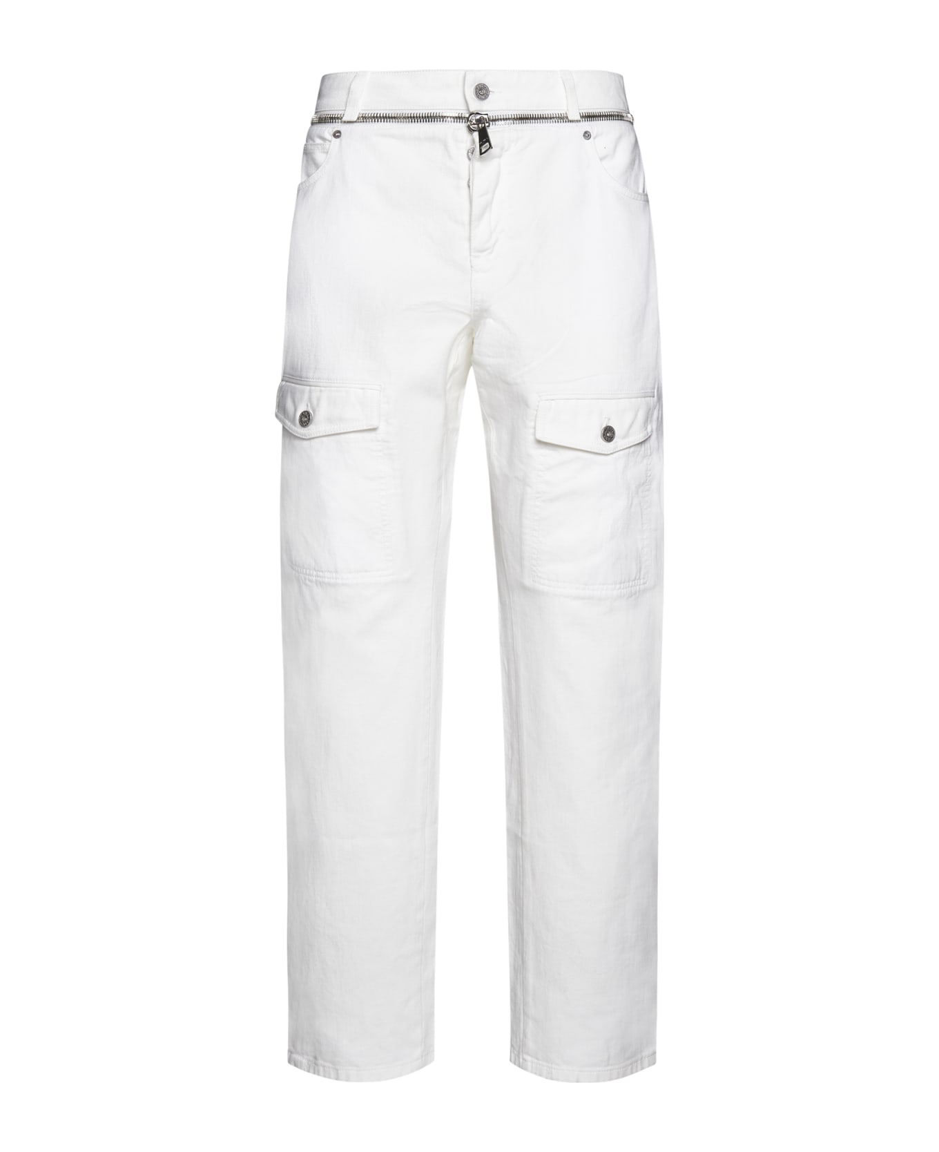 Balmain Cargo Jeans - Blanc ボトムス