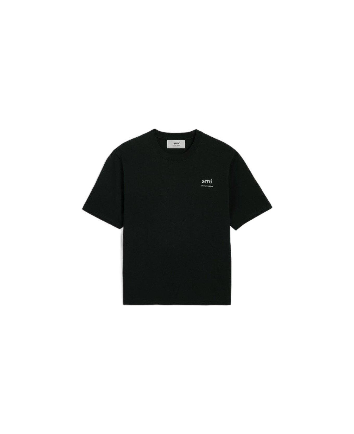 Ami Alexandre Mattiussi Logo Printed Crewneck T-shirt - Black