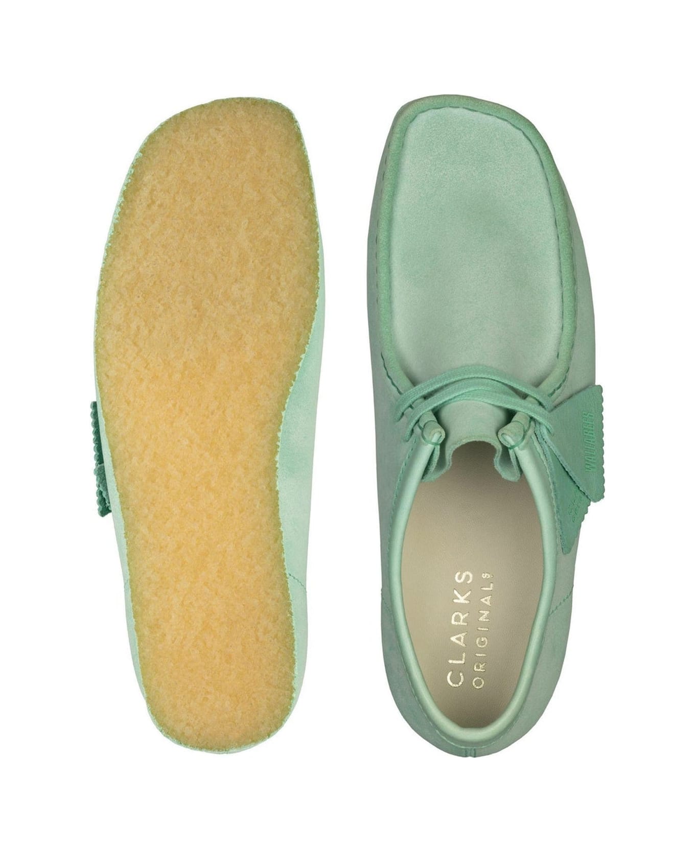 Clarks Wallabe Leather Loafers - Green フラットシューズ