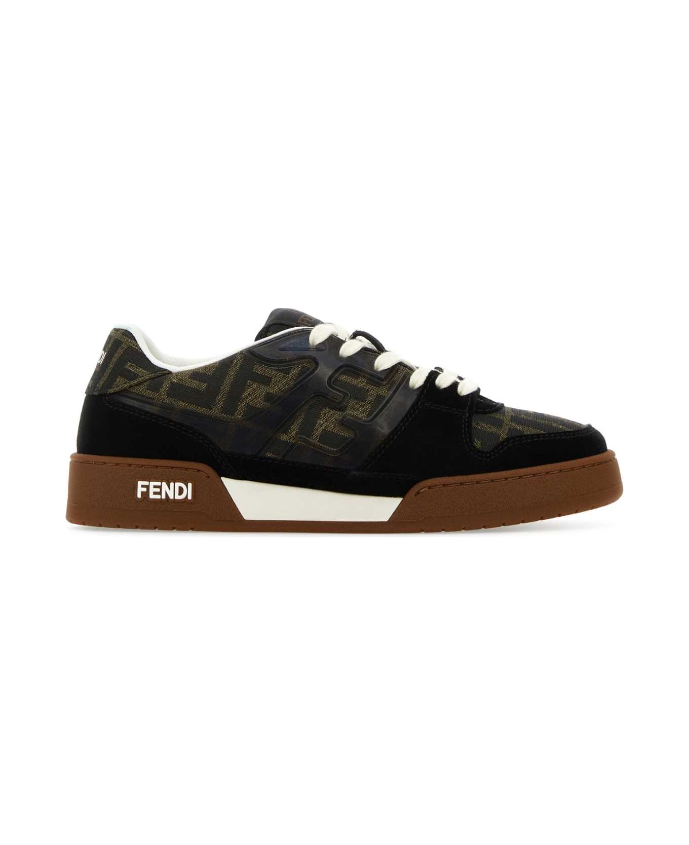 Fendi Multicolor Leather, Rubber And Fabric Fendi Match Sneakers - NEROTABNERBIANC