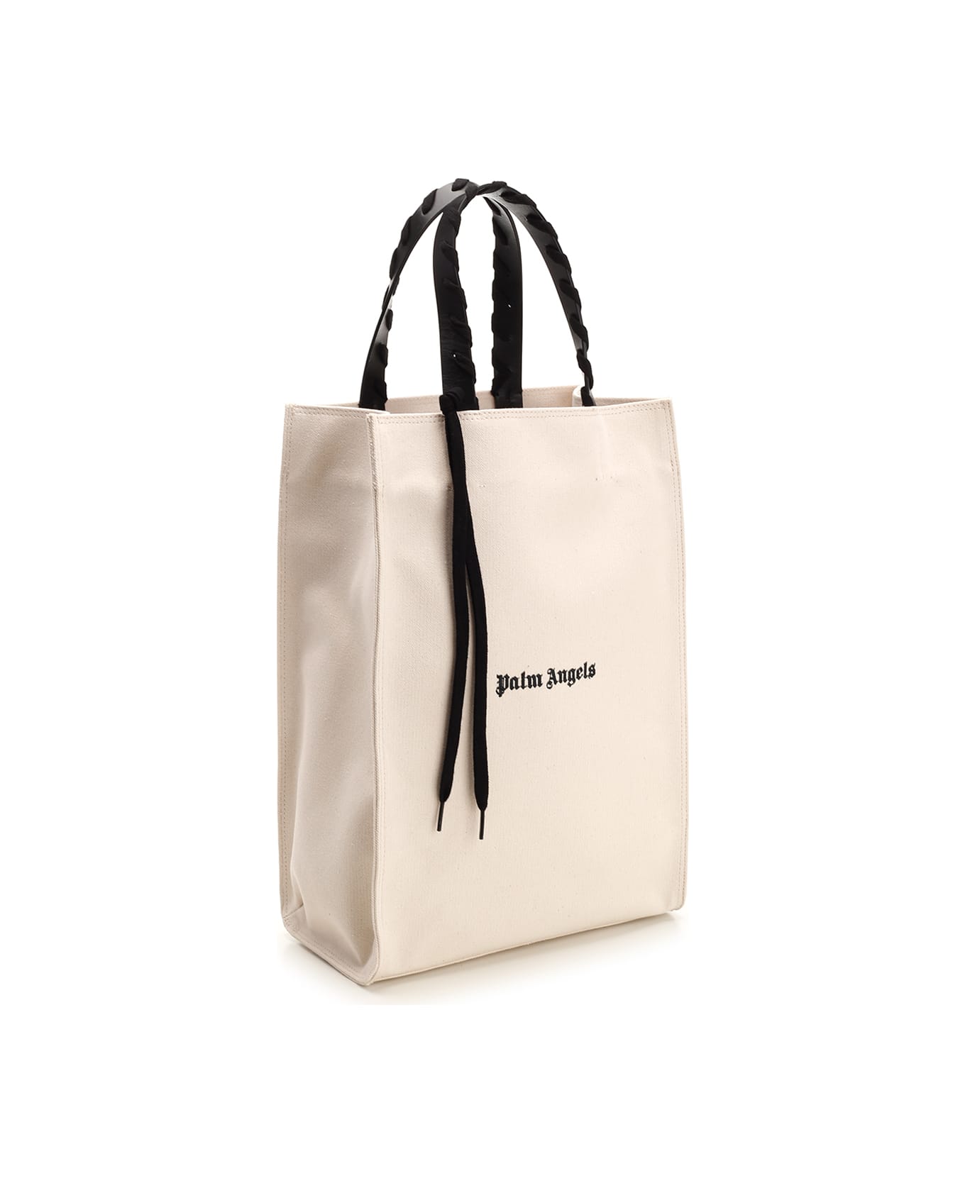 Palm Angels Cotton Canvas Tote Bag - White トートバッグ