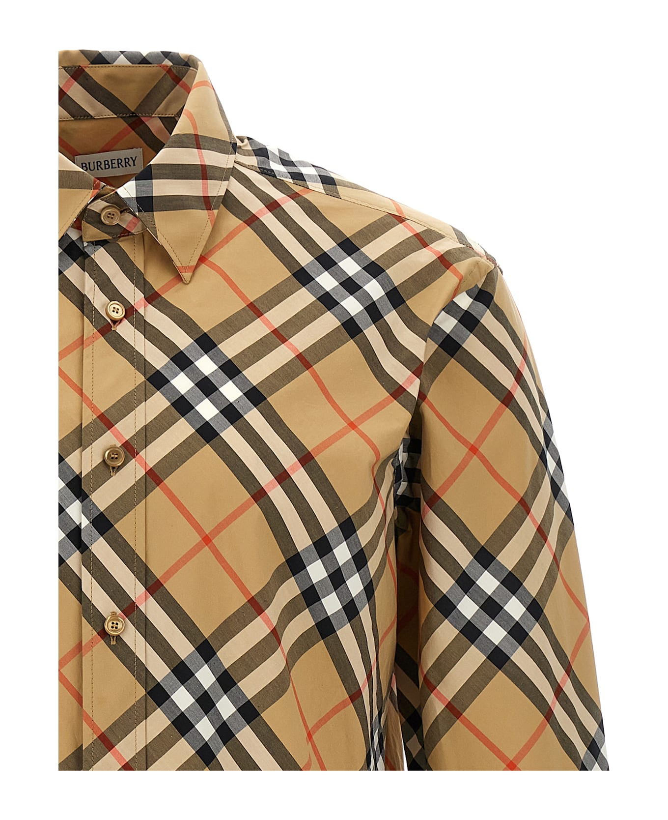 Burberry Check Shirt - Beige