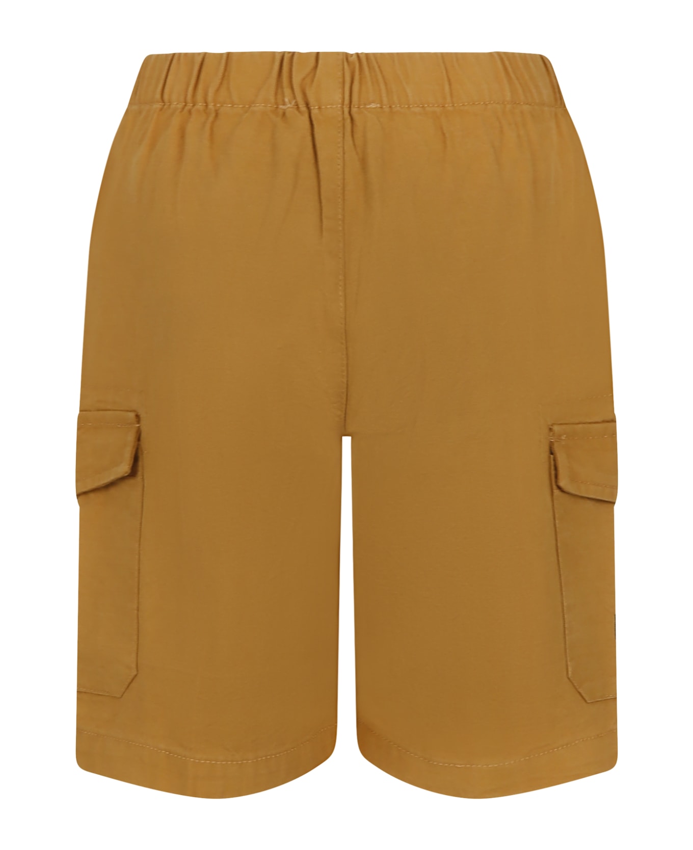 Moschino Borown Shorts For Kids With Teddy Bear And Logo - Brown