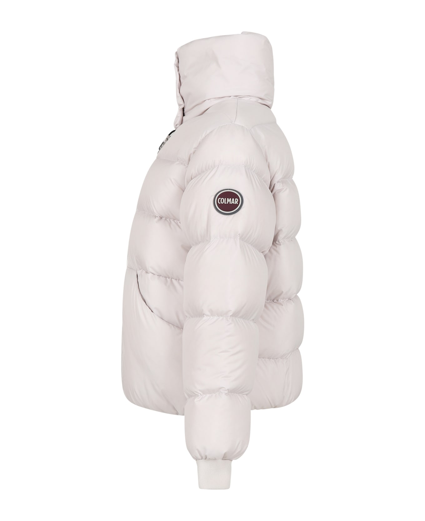 Colmar Ivory Down Jacket For Girl With Logo - White