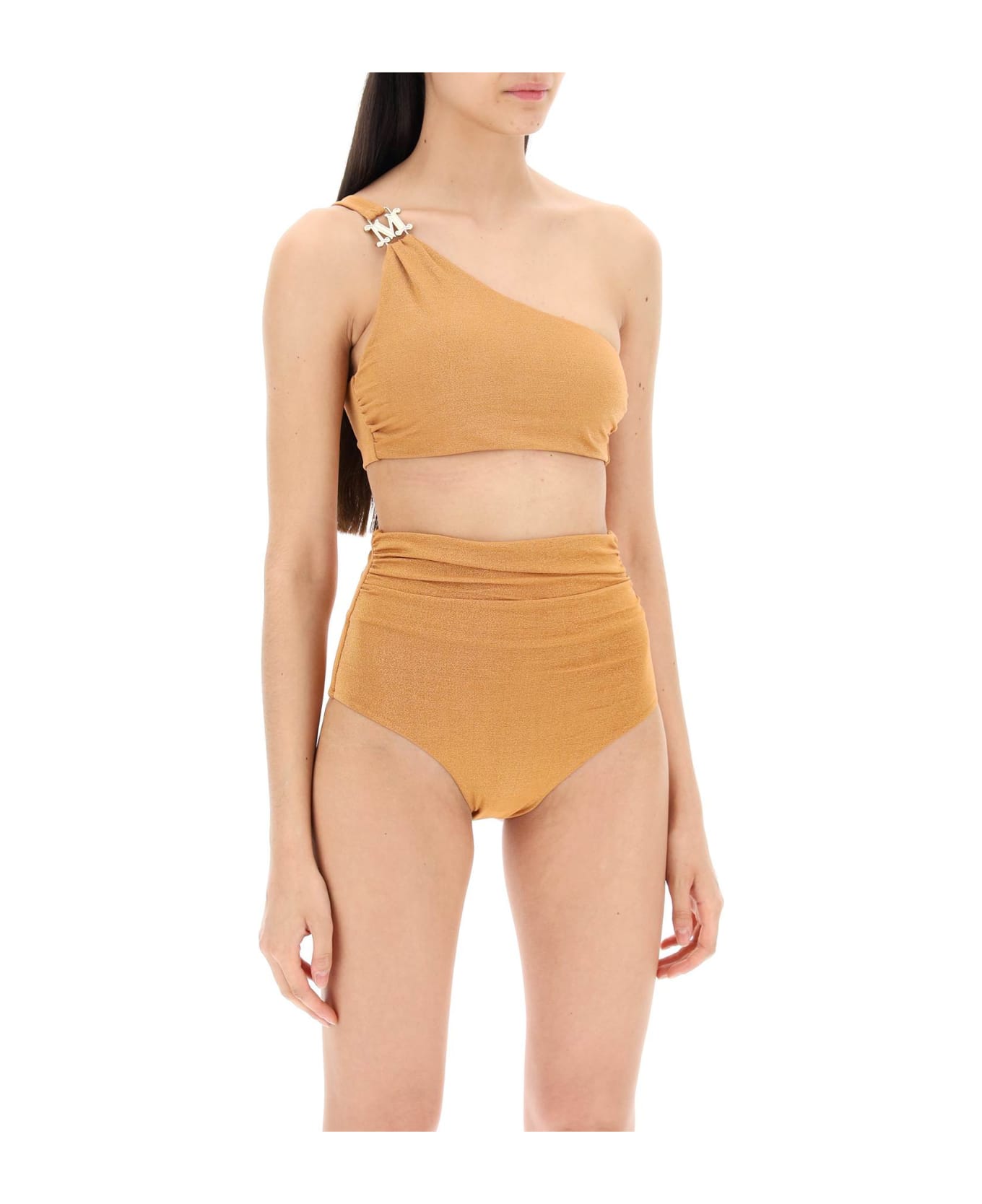 Max Mara One-shoulder Bikini Top In Jersey And - ARANCIONE (Orange)