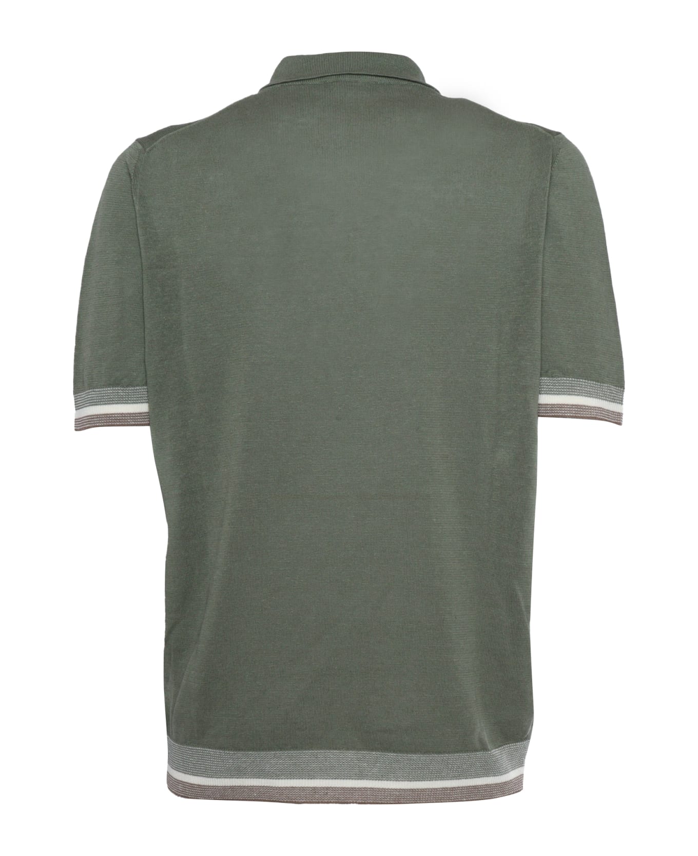 Peserico Green Tricot Polo Shirt - GREEN