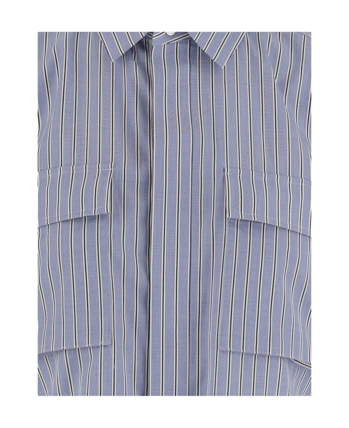 Sacai Cotton Shirt With Striped Pattern - Red