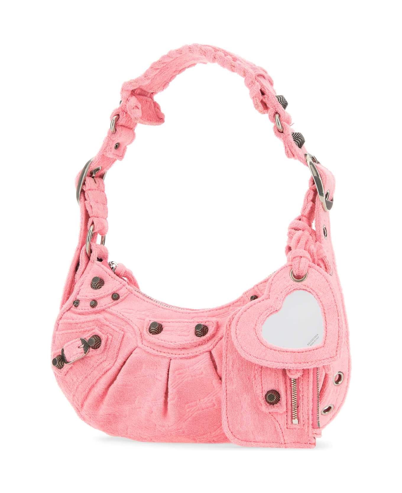 Balenciaga Pink Terry Fabric Le Cagole Xs Shoulder Bag - 5812