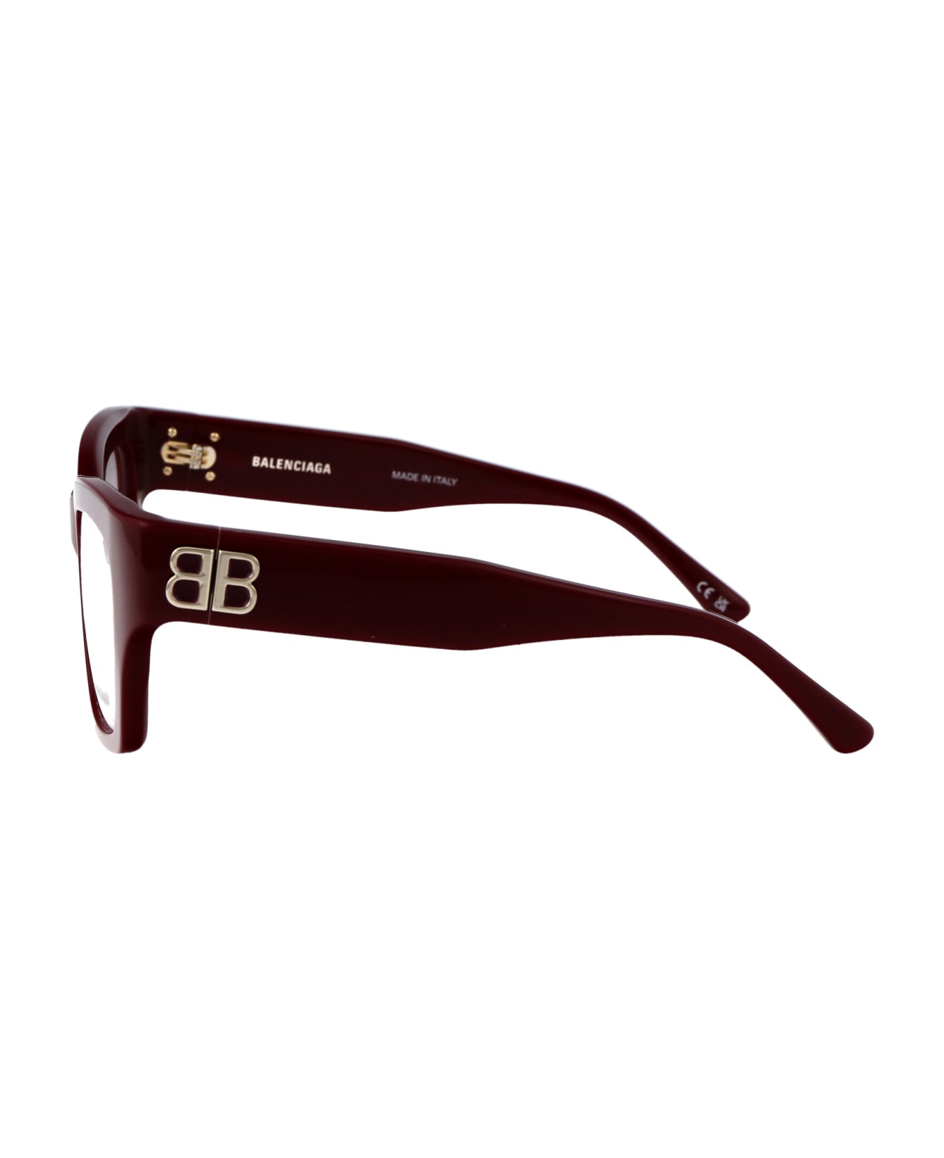 Balenciaga Eyewear Glasses - 009 BURGUNDY BURGUNDY TRANSPARENT アイウェア