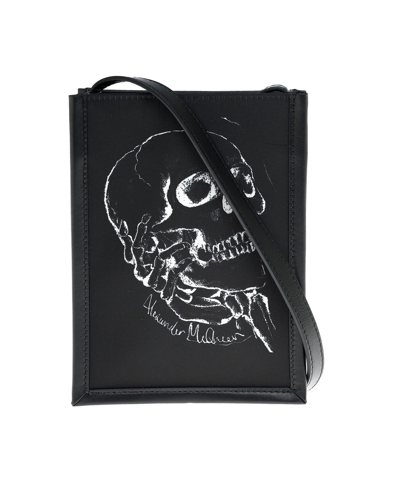 Alexander McQueen Skull Black Leather Crossbody Bag - Black