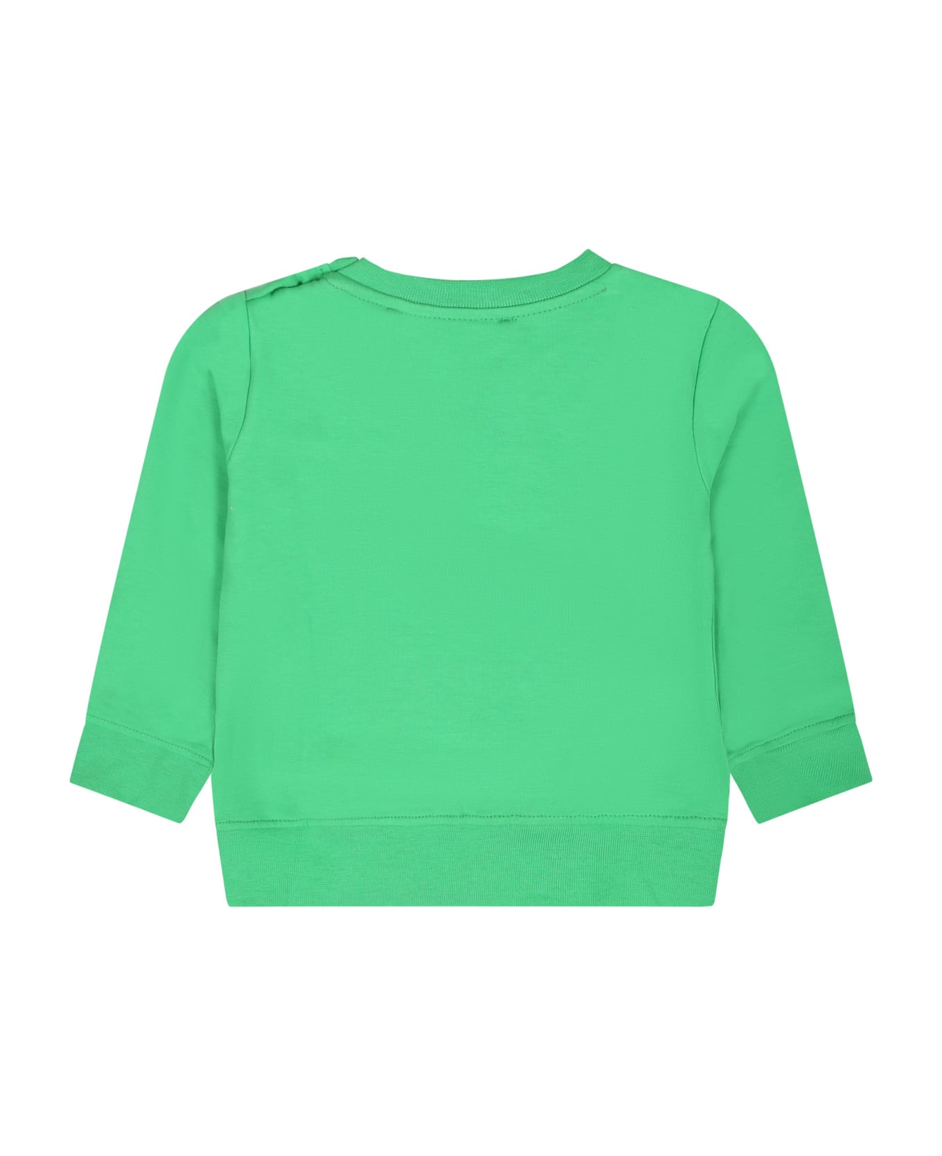 MSGM Green Sweatshirt For Baby Boy With Logo - Green