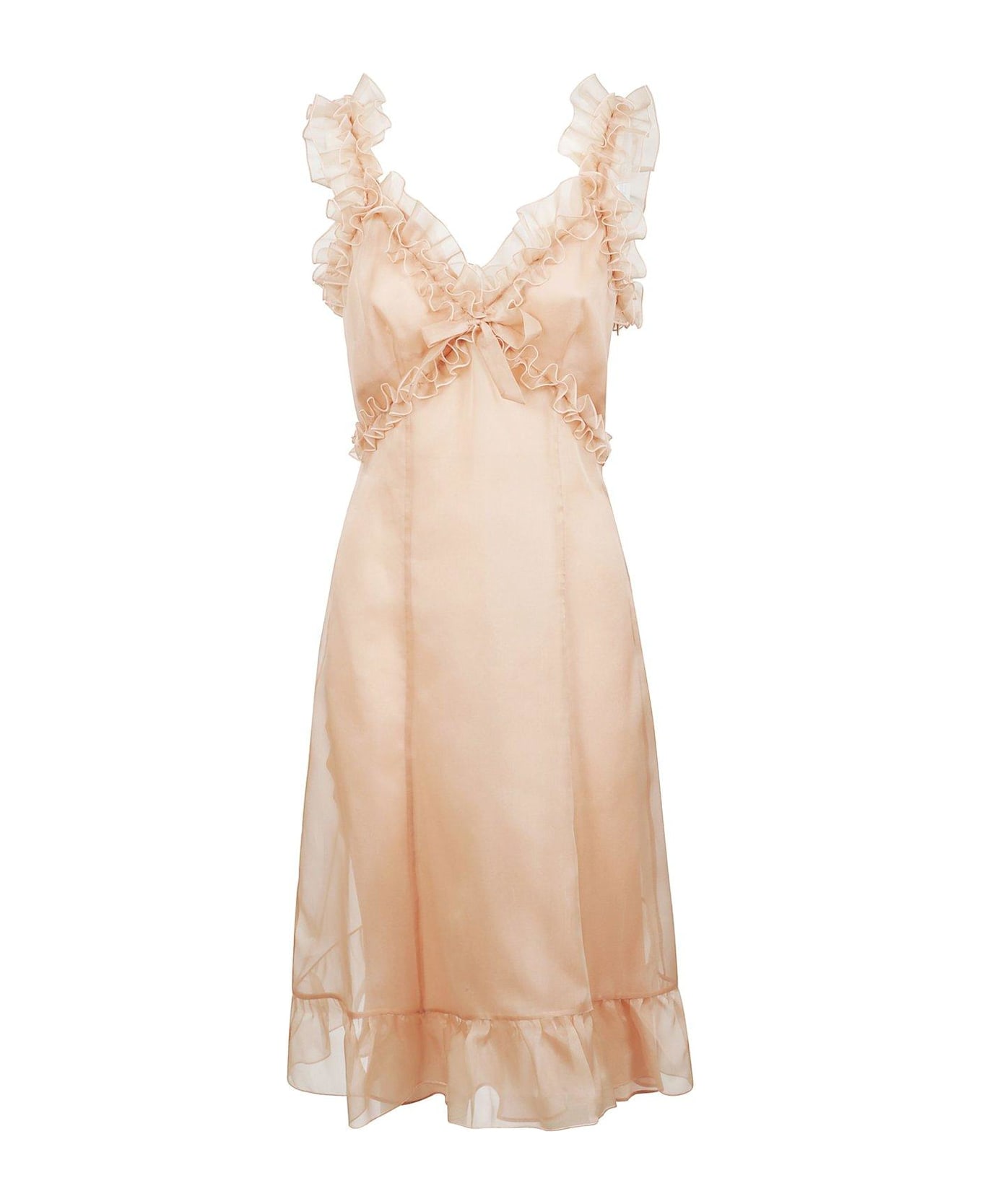 Alessandra Rich Organza Slip Dress - Beige