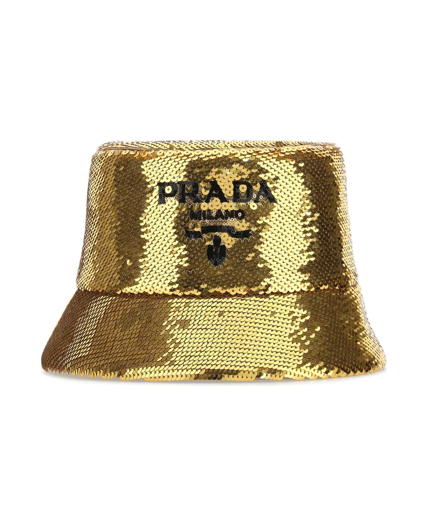 Prada Gold Sequins Bucket Hat - F0W3L 帽子