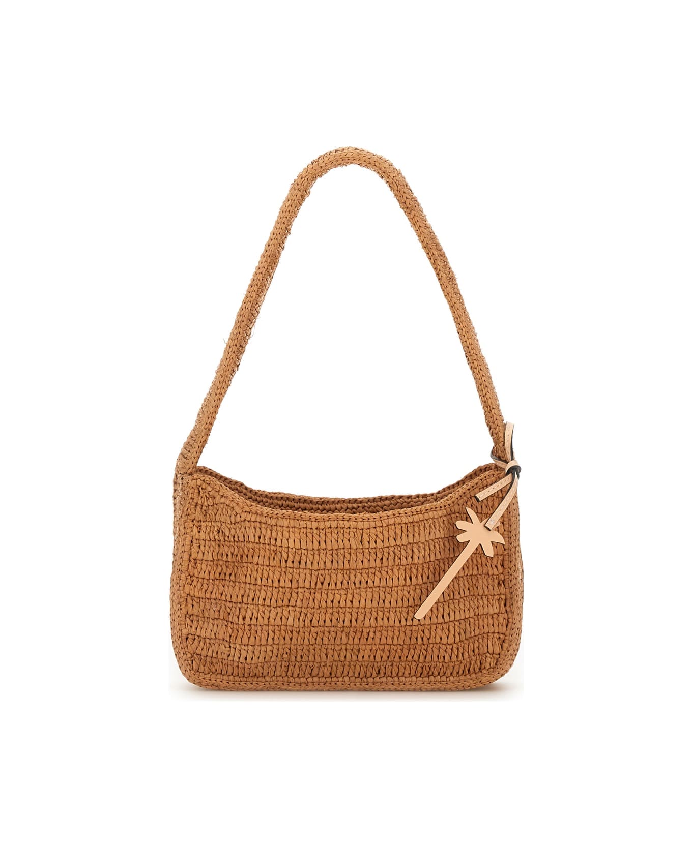 Manebi Raffia Shoulder Bag - ORANGE