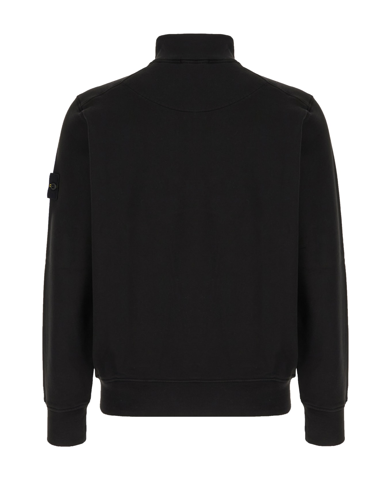 Stone Island Black Cotton Sweatshirt - BLACK フリース