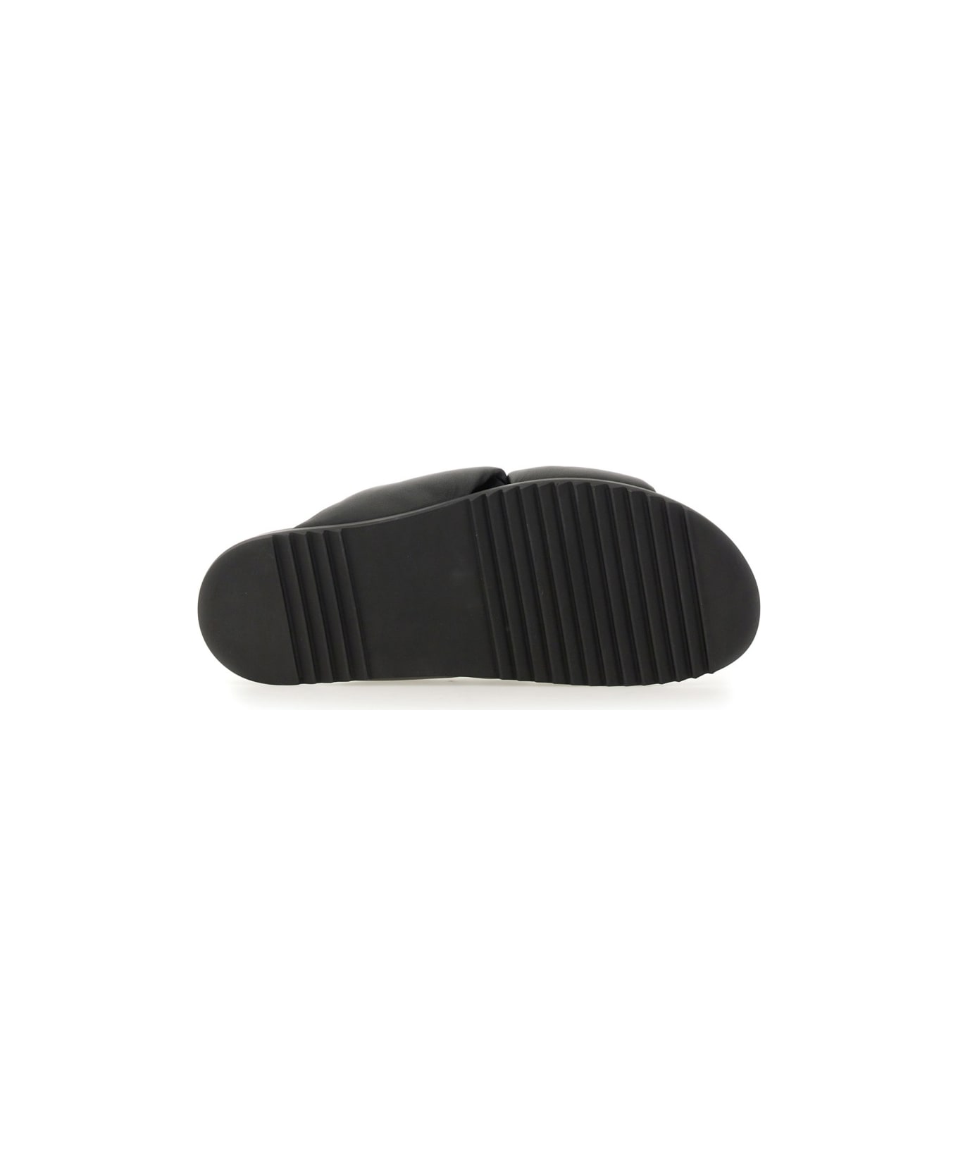 Rick Owens Leather Slide Sandal - BLACK