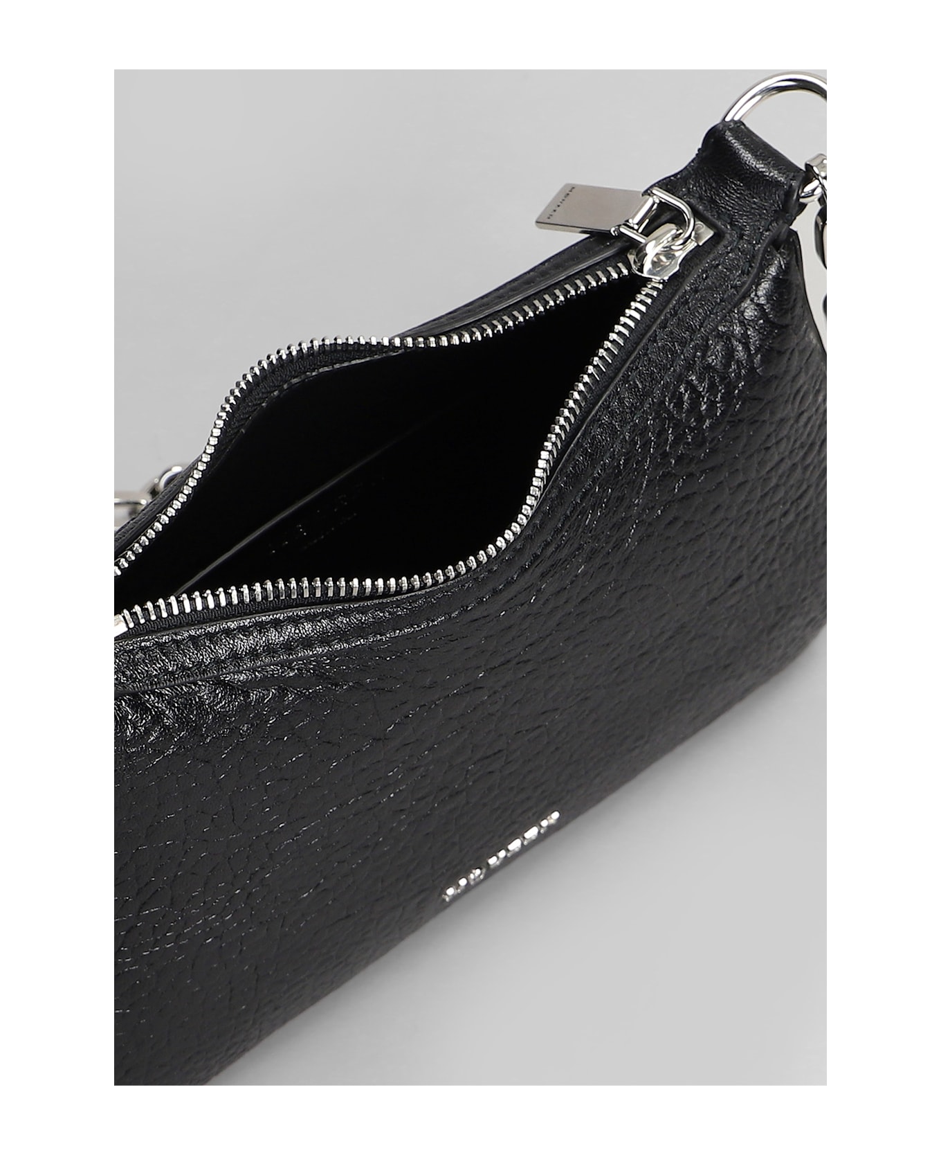 Alexander McQueen T Bar Mini Pouch Shoulder Bag In Black Leather - Black/silver