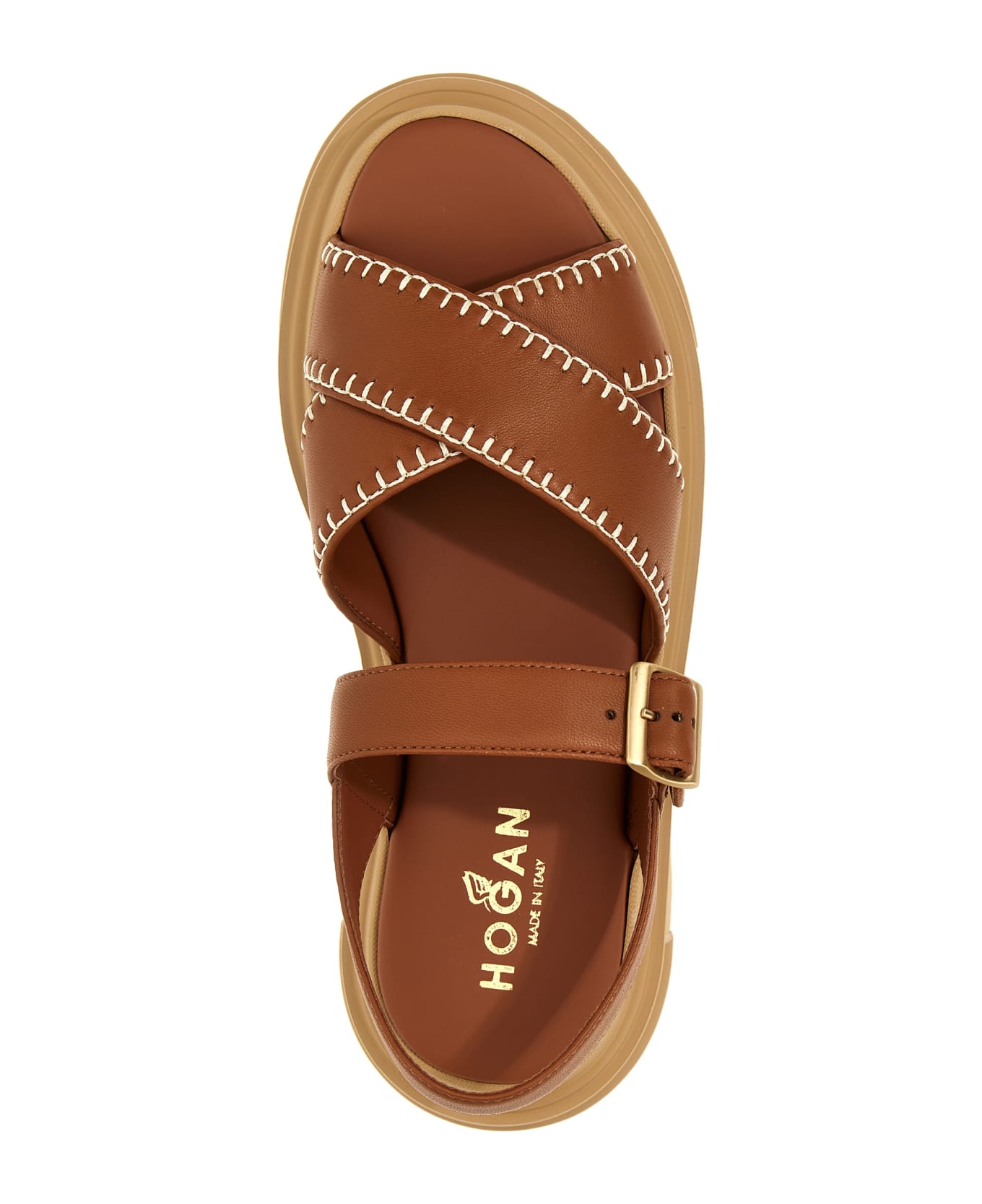 Hogan Leather Sandals - Leather Brown