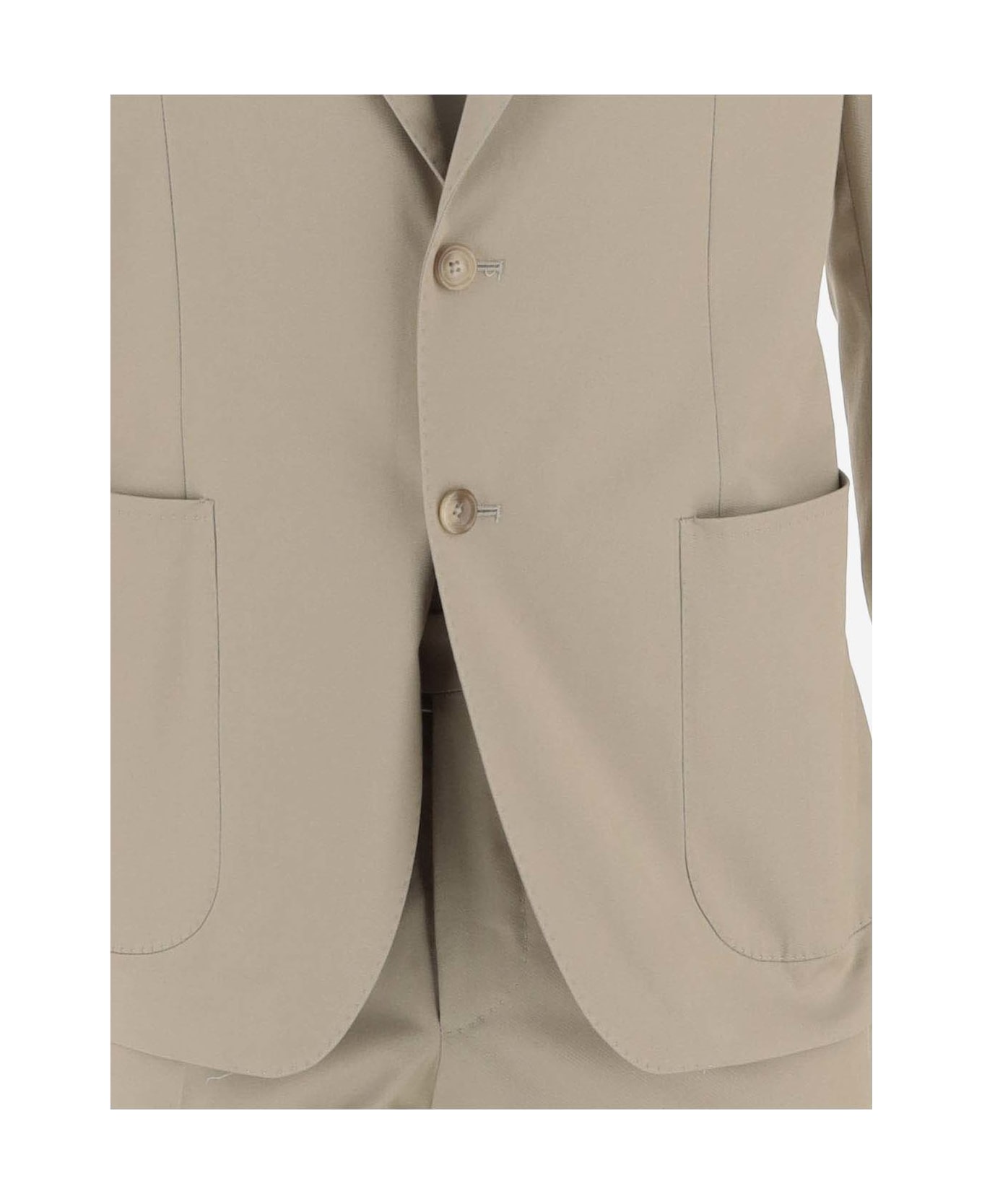 Tagliatore Stretch Cotton Suit - Beige ブレザー