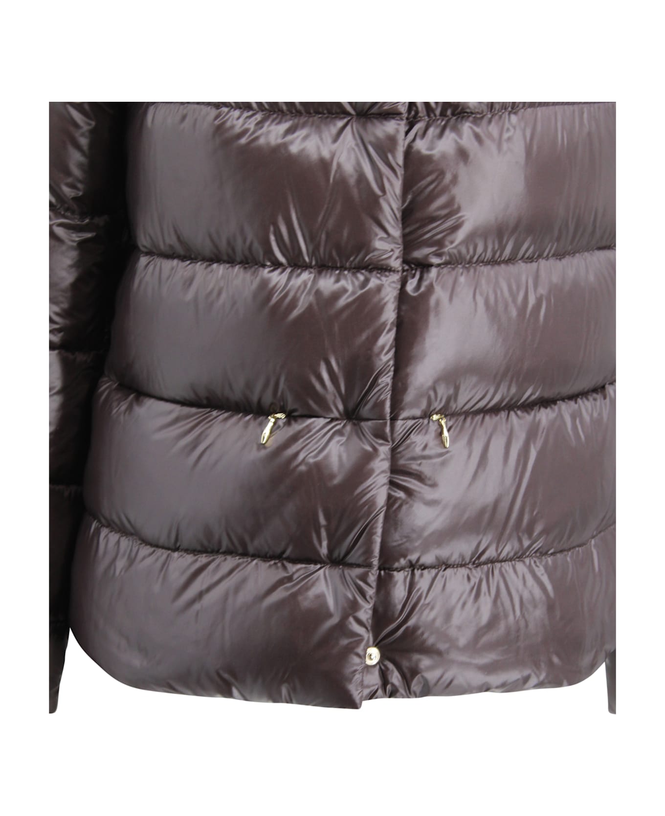 Herno Shiny Short Down Jacket - Marrone scuro