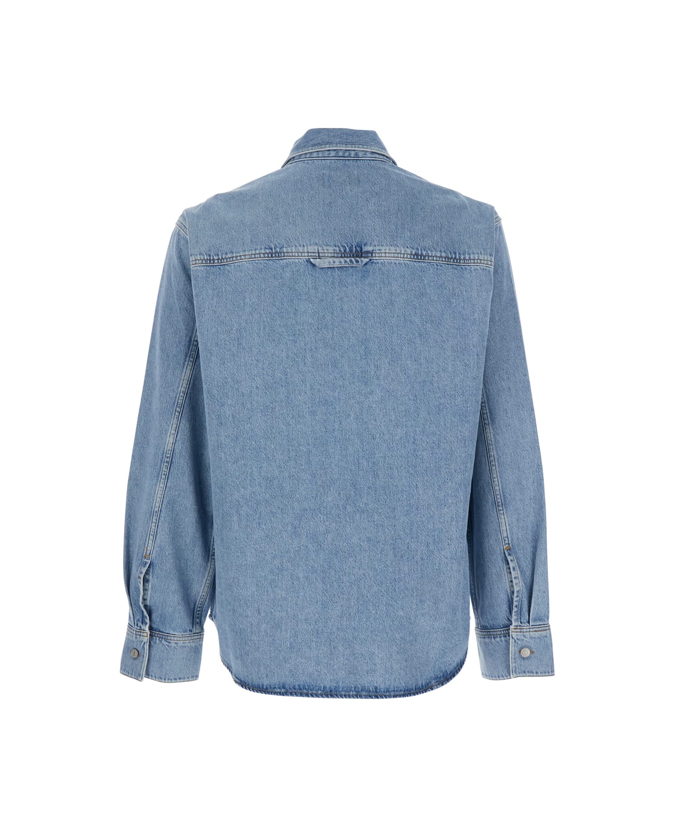 AGOLDE Light Blue Shirt With Classic Collar In Denim Man - Light blue