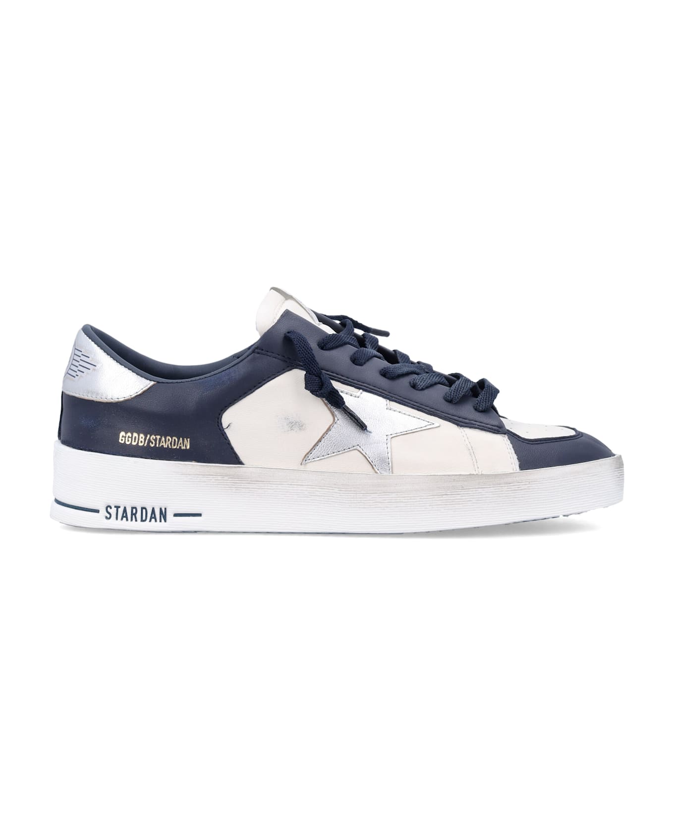 Golden Goose Stardan Sneakers - Optic White/navy/silver