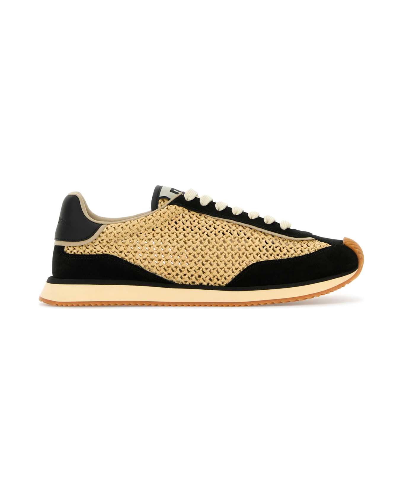 Dolce 
Gabbana Two-tone Crochet And Suede Dg Cushion Sneakers - NATURALENERO
