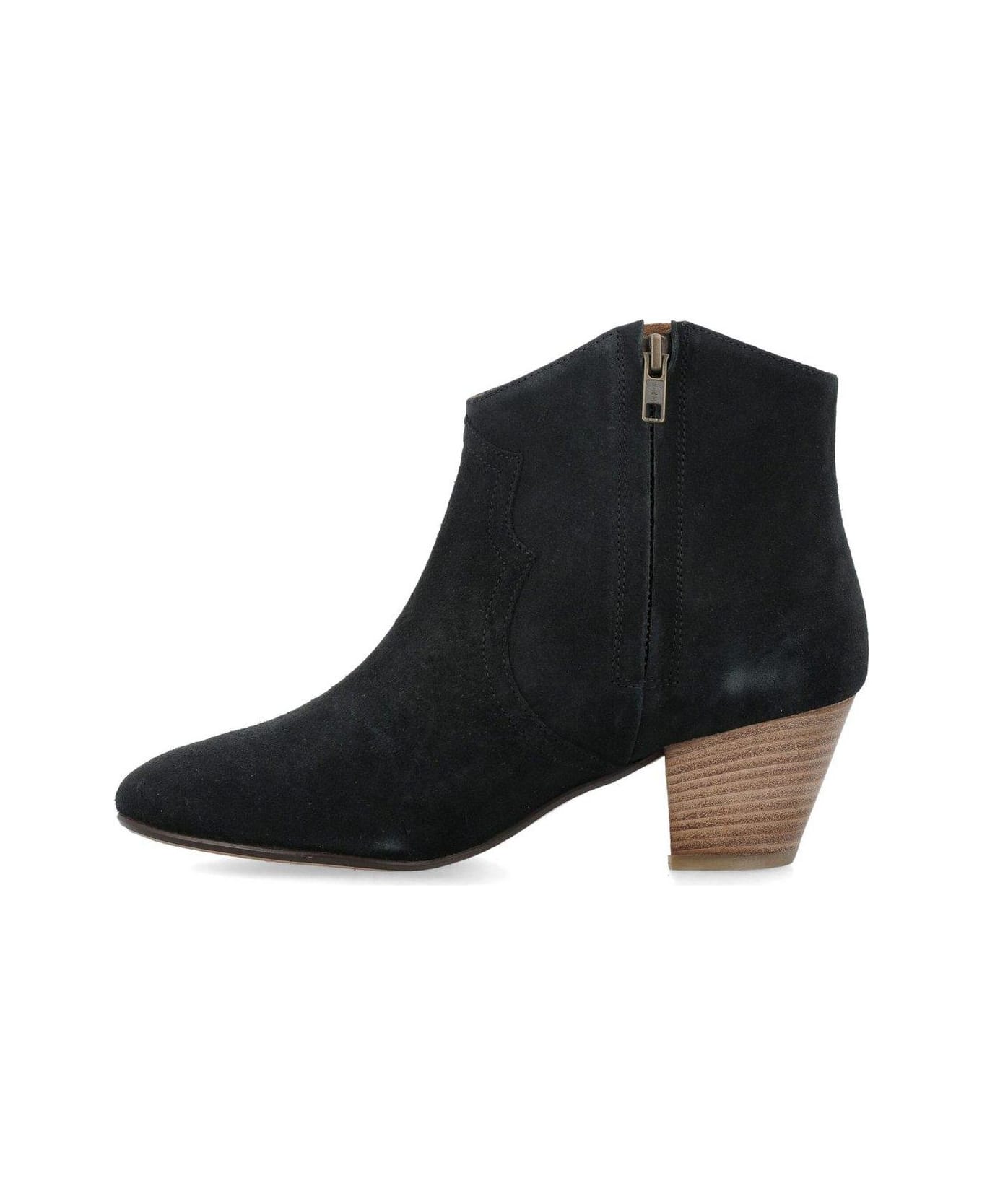 Isabel Marant Block Heel Ankle Boots - Black ブーツ