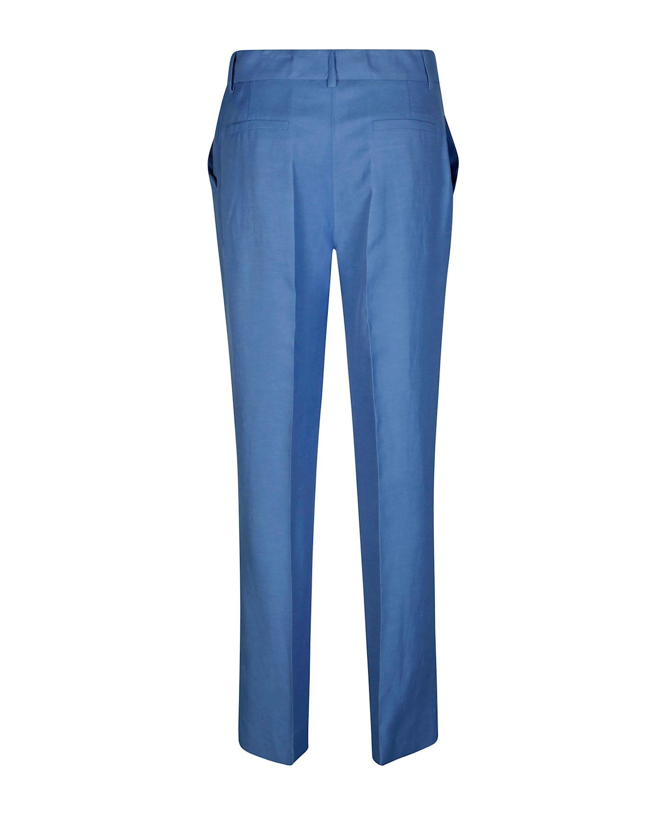 Parosh Pleated Straight-leg Trousers - Blu Cielo