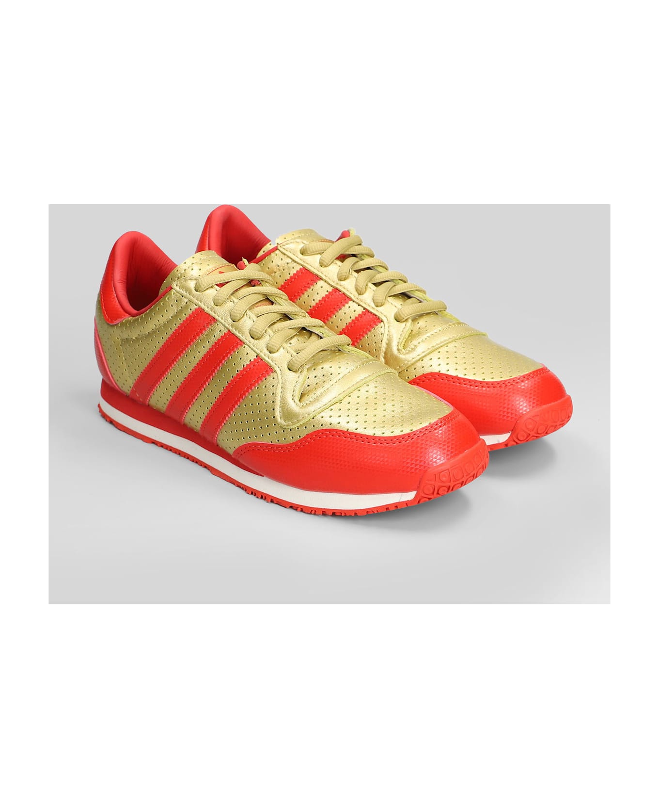 Adidas Galaxy Og Sneakers In Gold Leather - gold