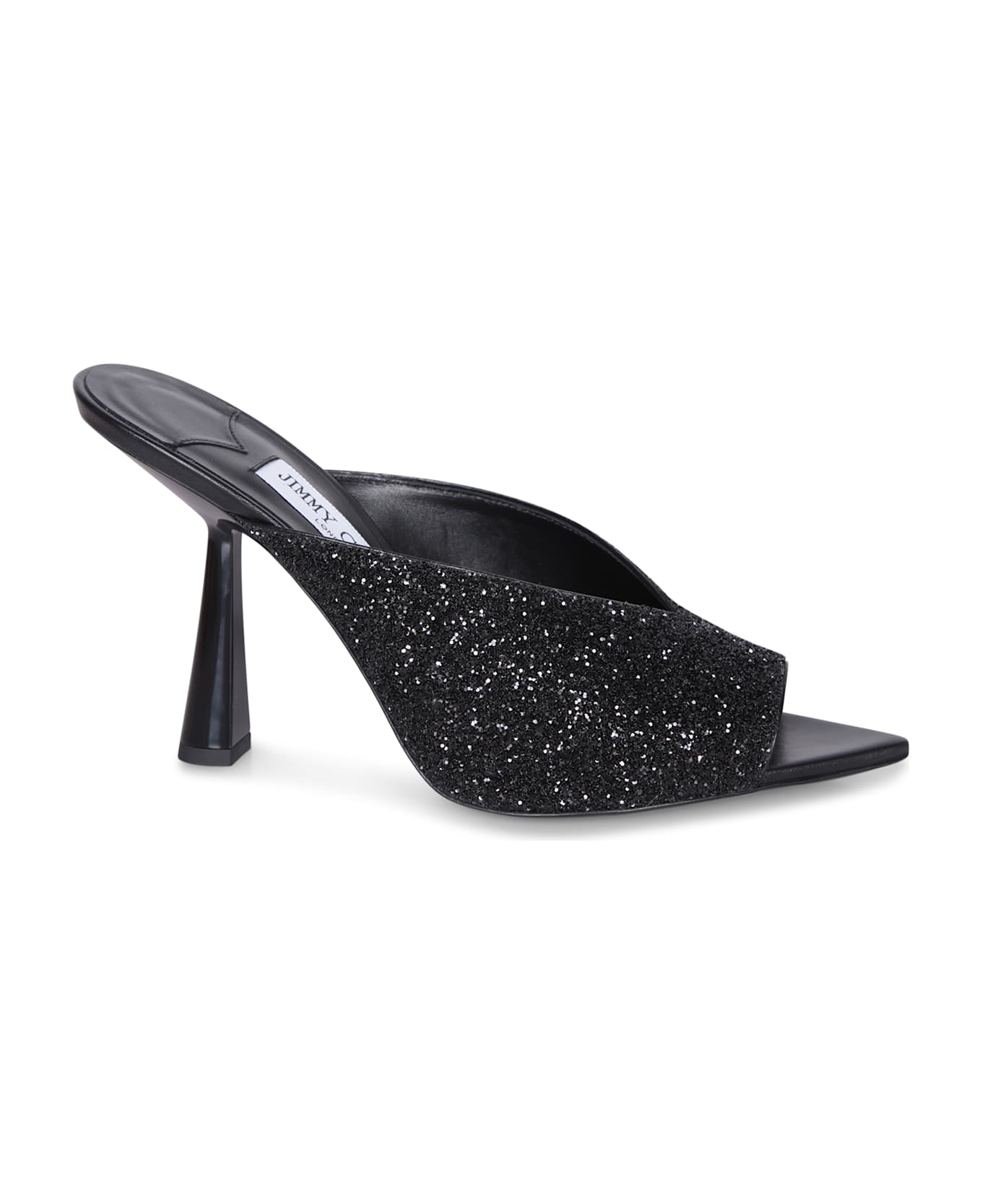 Jimmy Choo Maryanne 100 Glitter Black Sandals - Black