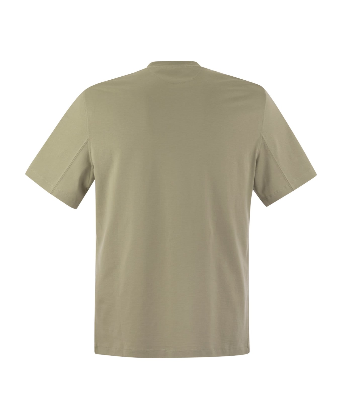 Brunello Cucinelli Cotton Jersey T-shirt With Print - Beige