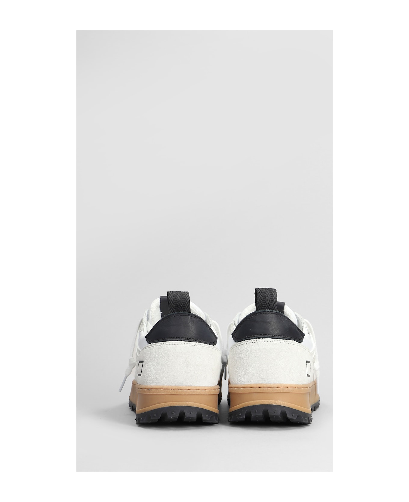 D.A.T.E. Kdue Outdor Sneakers In White Suede And Fabric - white