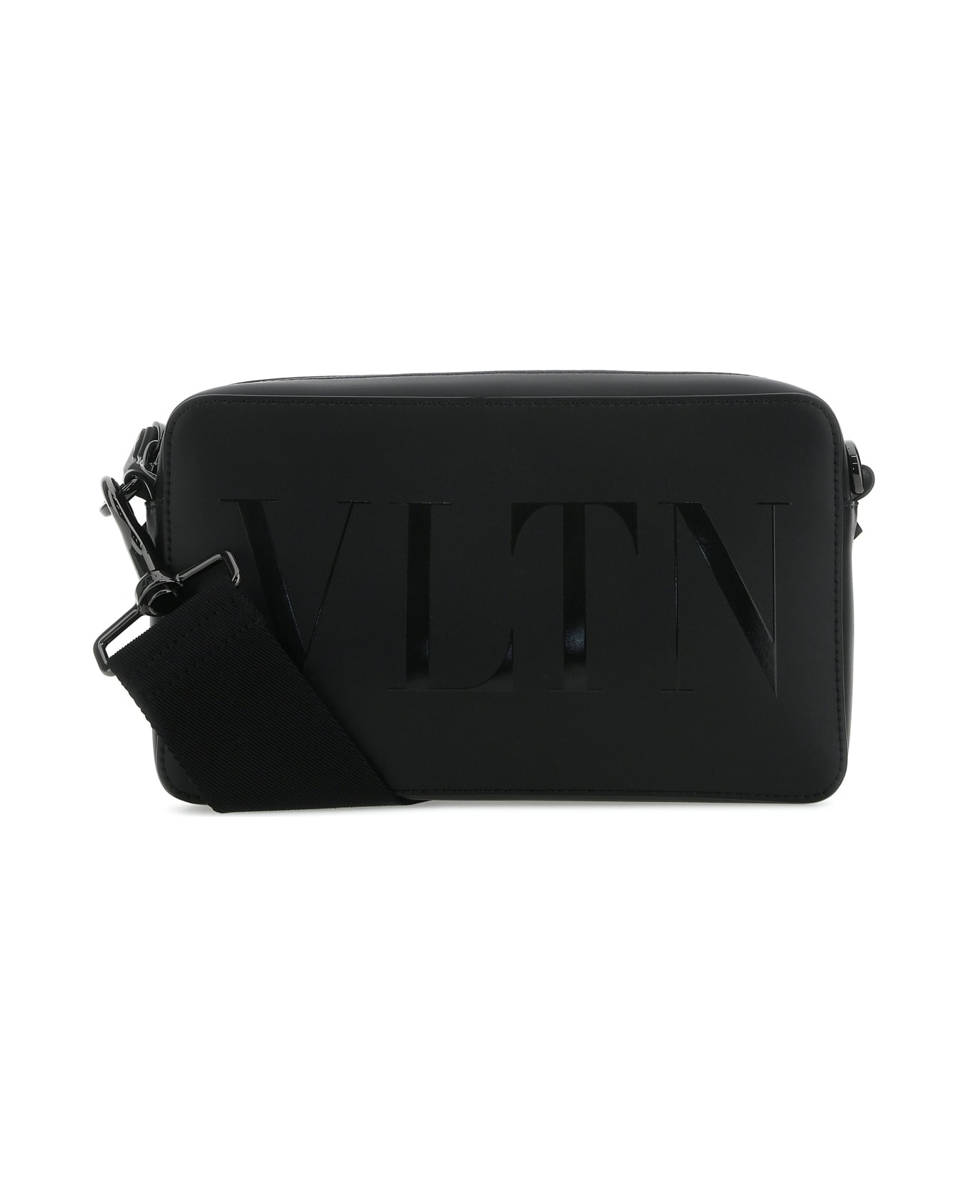 Valentino Garavani Black Leather Vltn Crossbody Bag - NERO