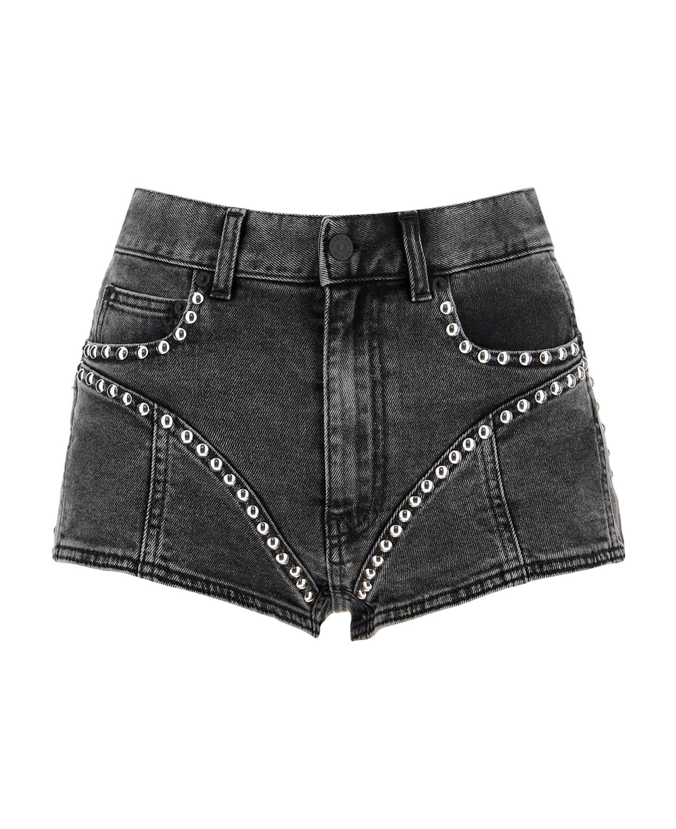 Mugler Shorts In Grey Cotton - WASHED BLACK (Grey)