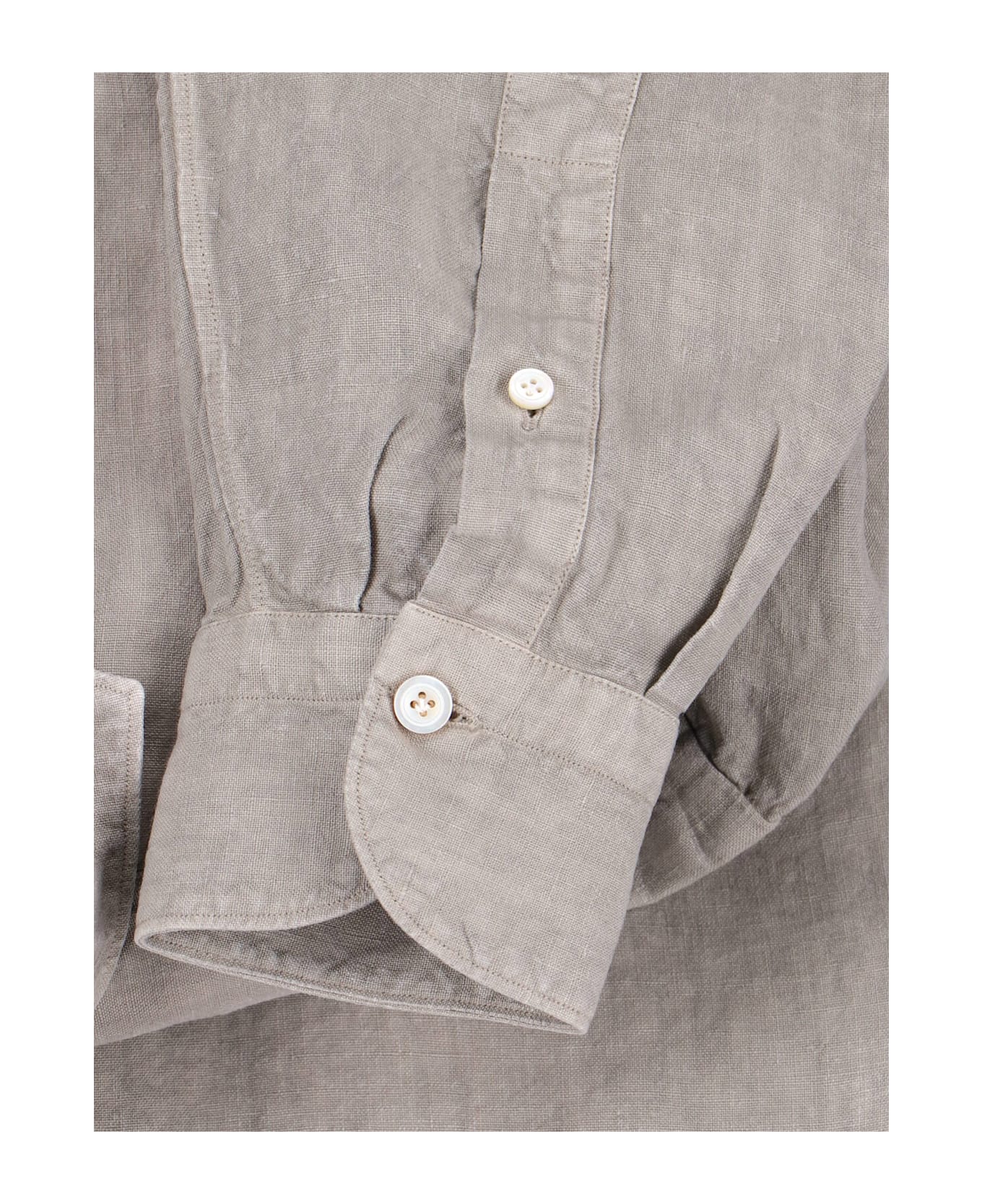 Finamore 
salina
 Linen Sports Shirt - Beige