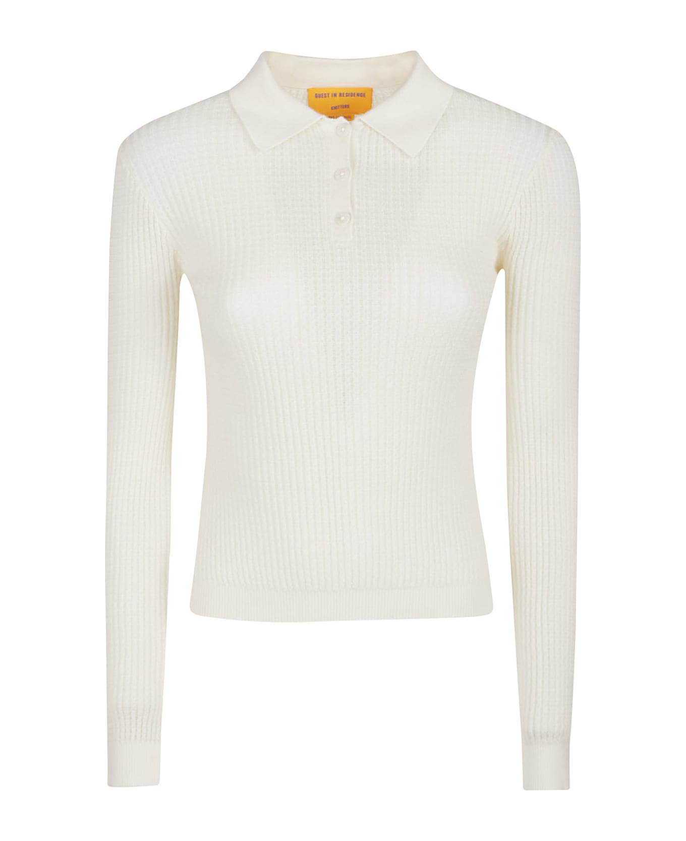 Guest in Residence Long Sleeve Polo Neck Sweater - Cre Cream