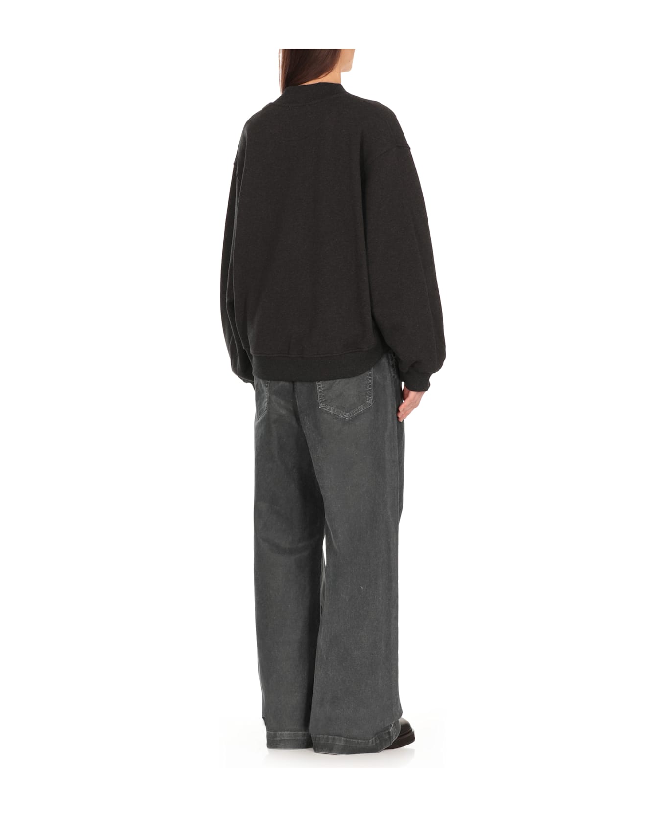 The Attico Sweatshirt With Logo - Black