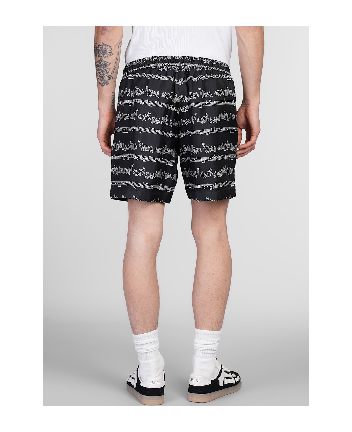 AMIRI Shorts In Black Silk - black