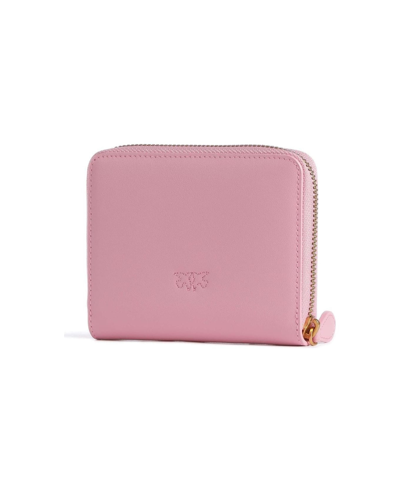 Pinko Logo Plaque Zip Around Wallet - Q Rosa Marino