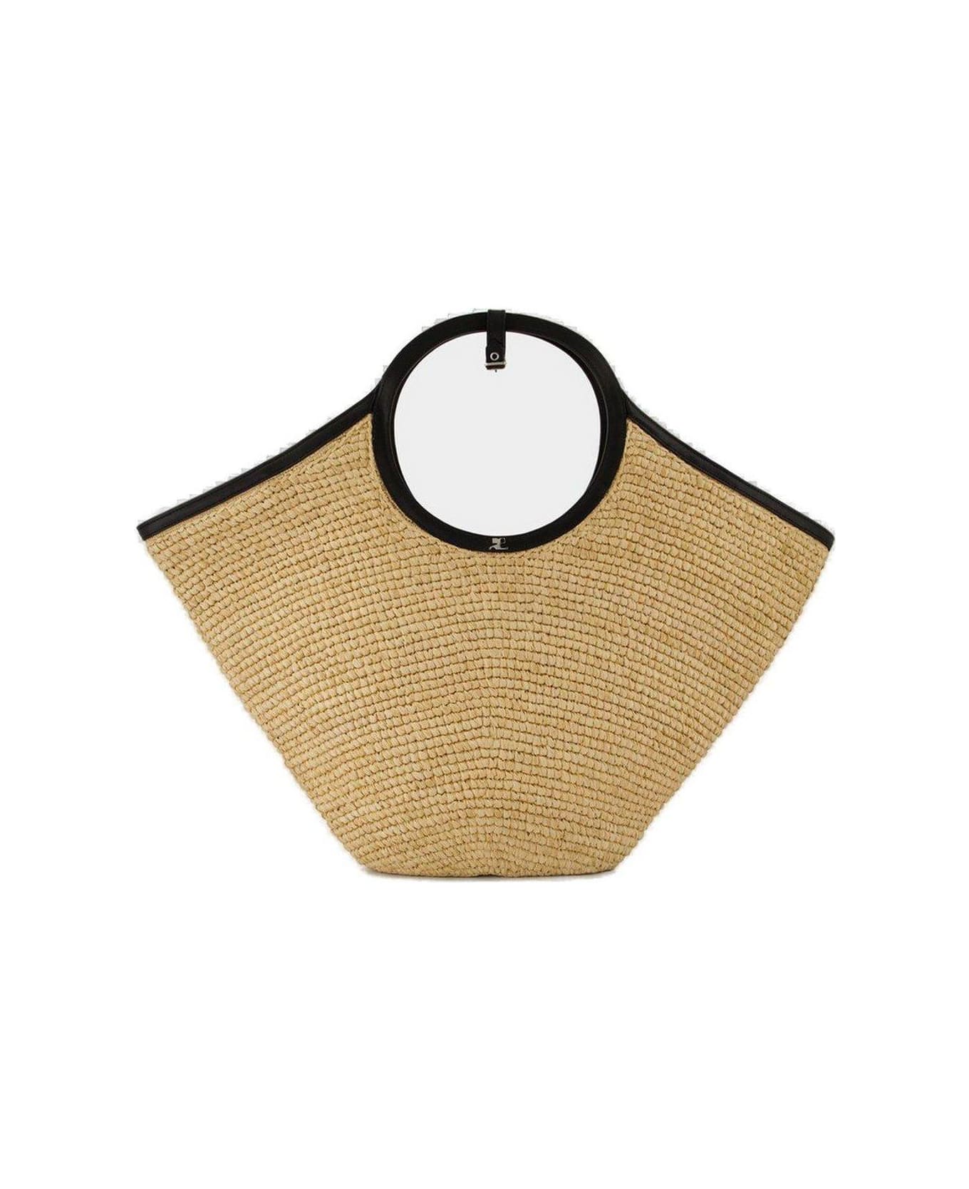 Courrèges Maxy Holy Ac Logo Plaque Tote Bag - Natural beige