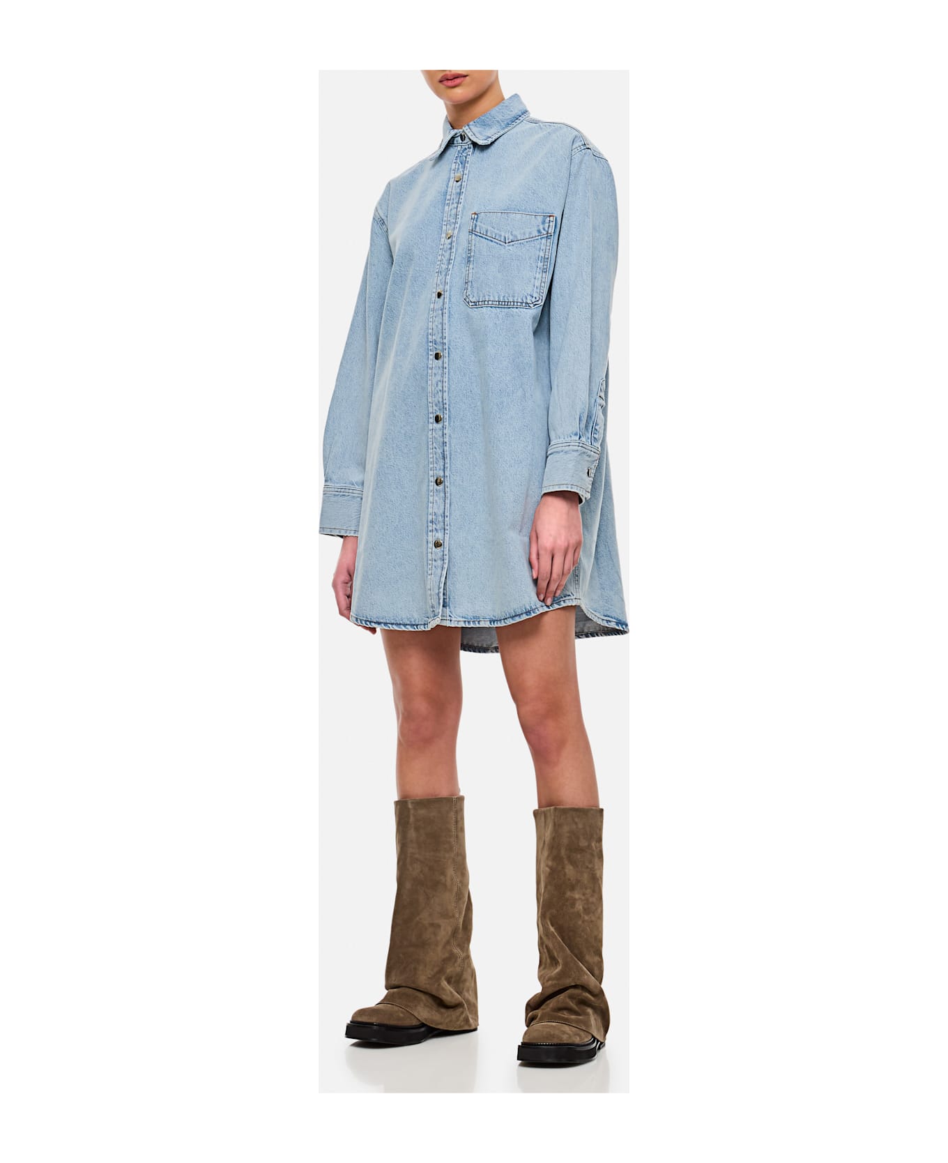 Frame The Denim Shirt Dress - Clear Blue