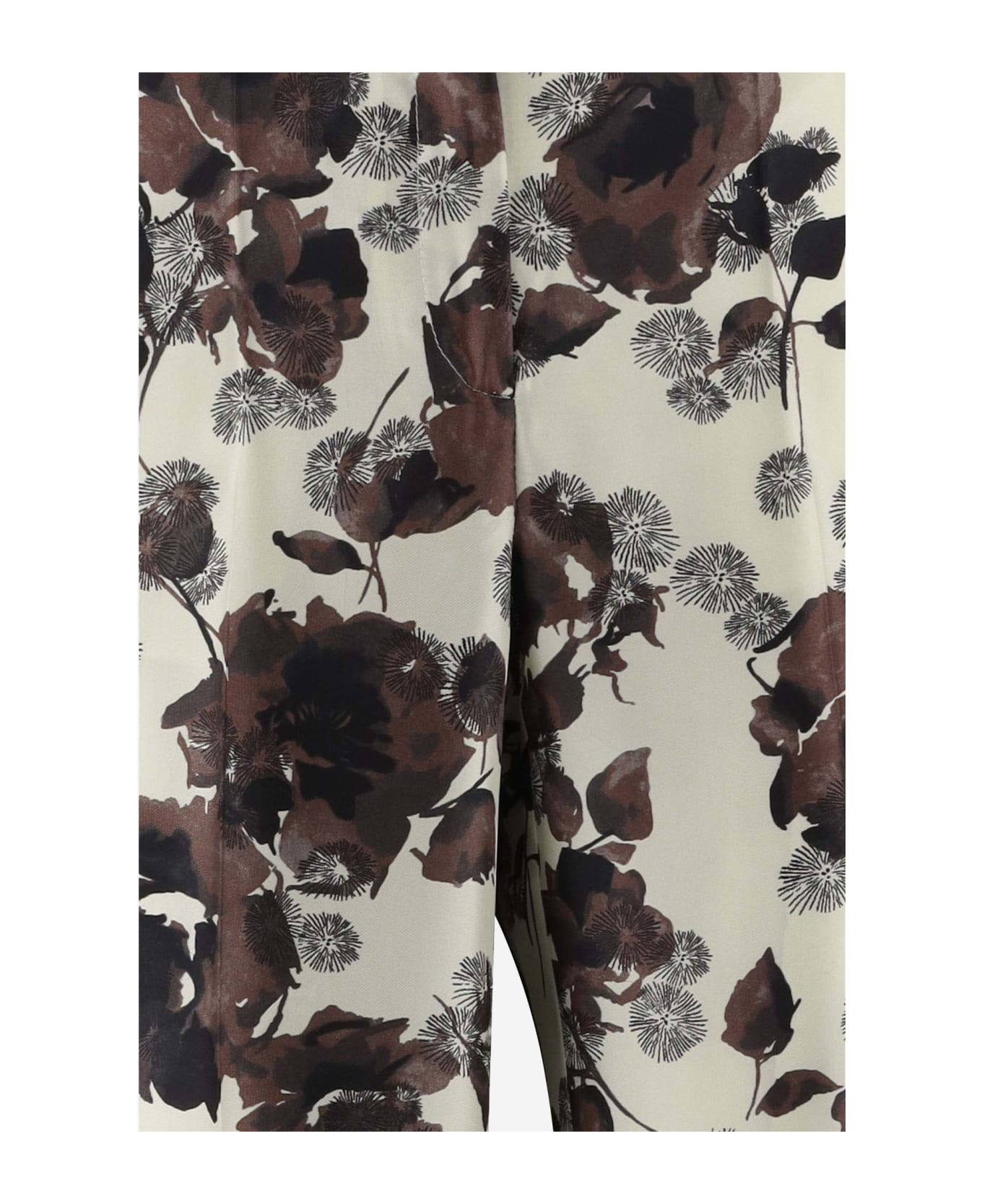 Alberto Biani Silk Pants With Floral Pattern - Red ボトムス