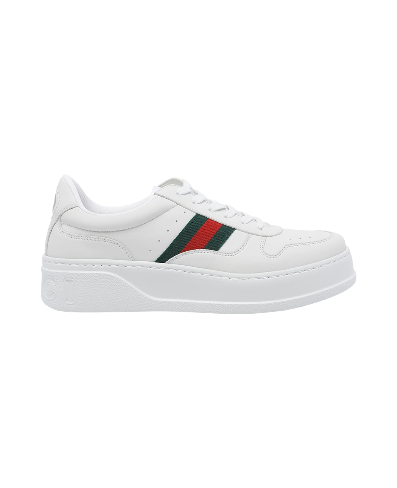 Gucci Web Detail Chuncky Sneakers - White